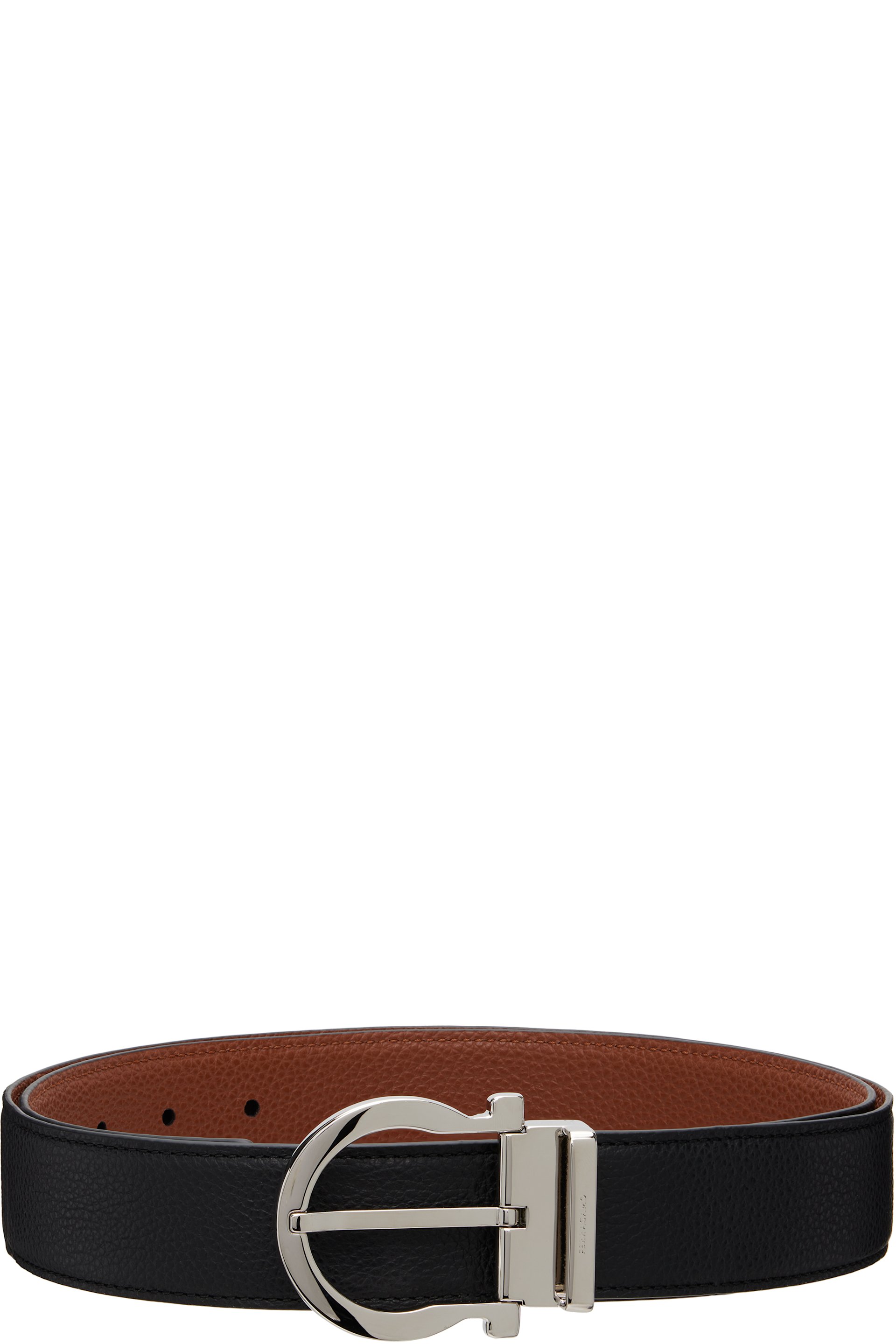 Ferragamo - Black Reversible & Adjustable Gancini Casual Belt