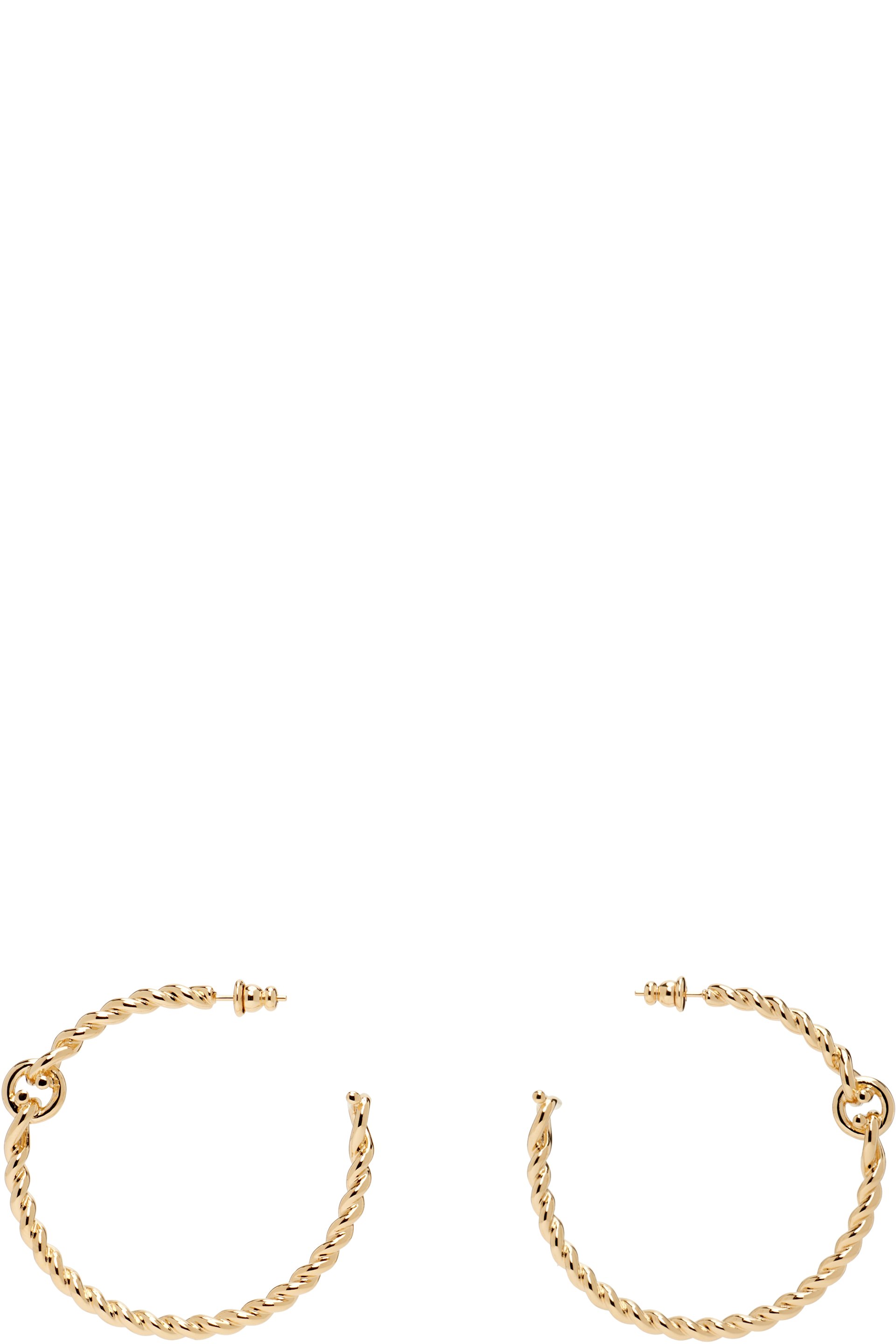 Ferragamo - Twisted Chain Gancini Hoop Earrings