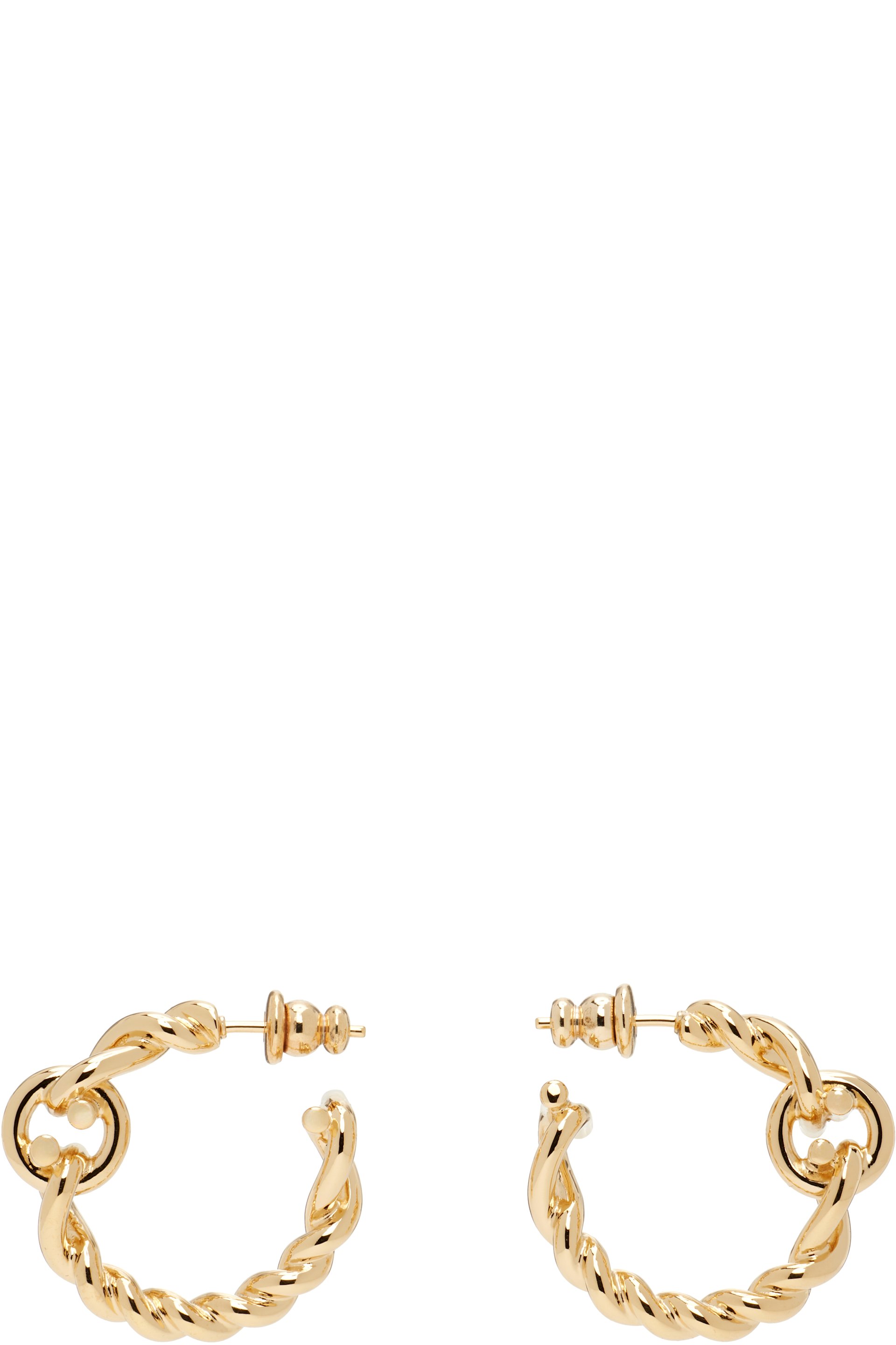 Ferragamo - Twisted Chain Gancini Hoop Earrings
