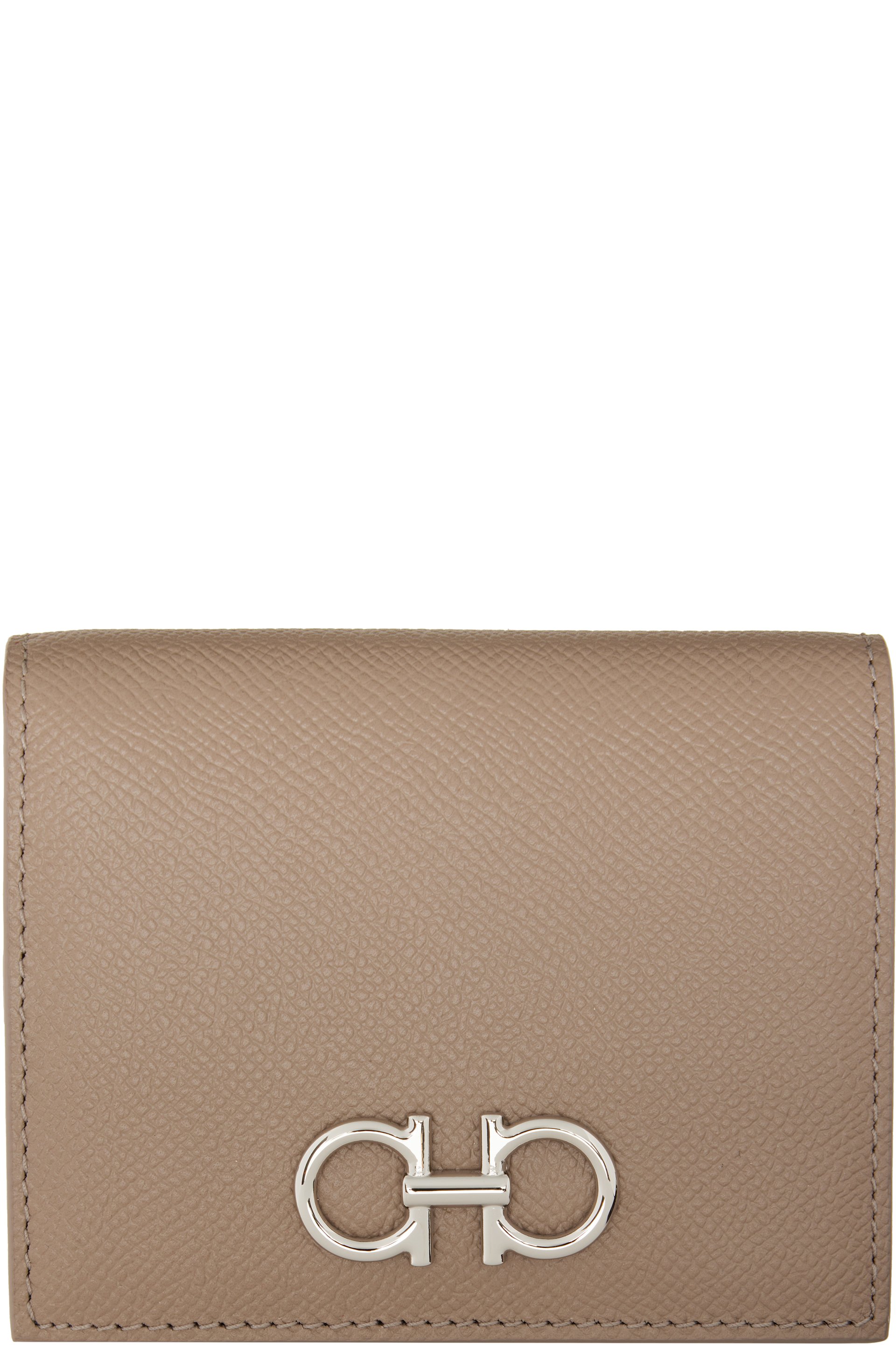 Ferragamo - Taupe Gancini Credit Card Holder