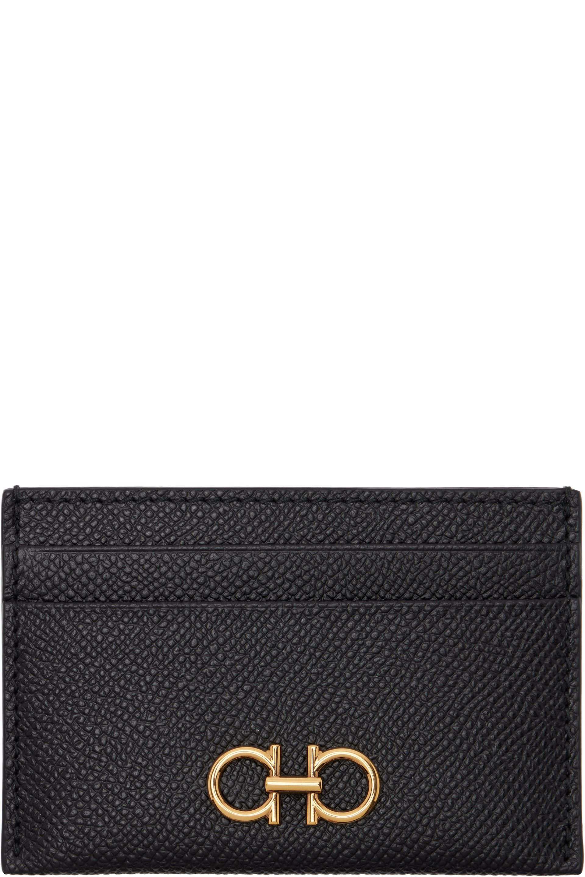 Ferragamo - Black Gancini Credit Card Holder