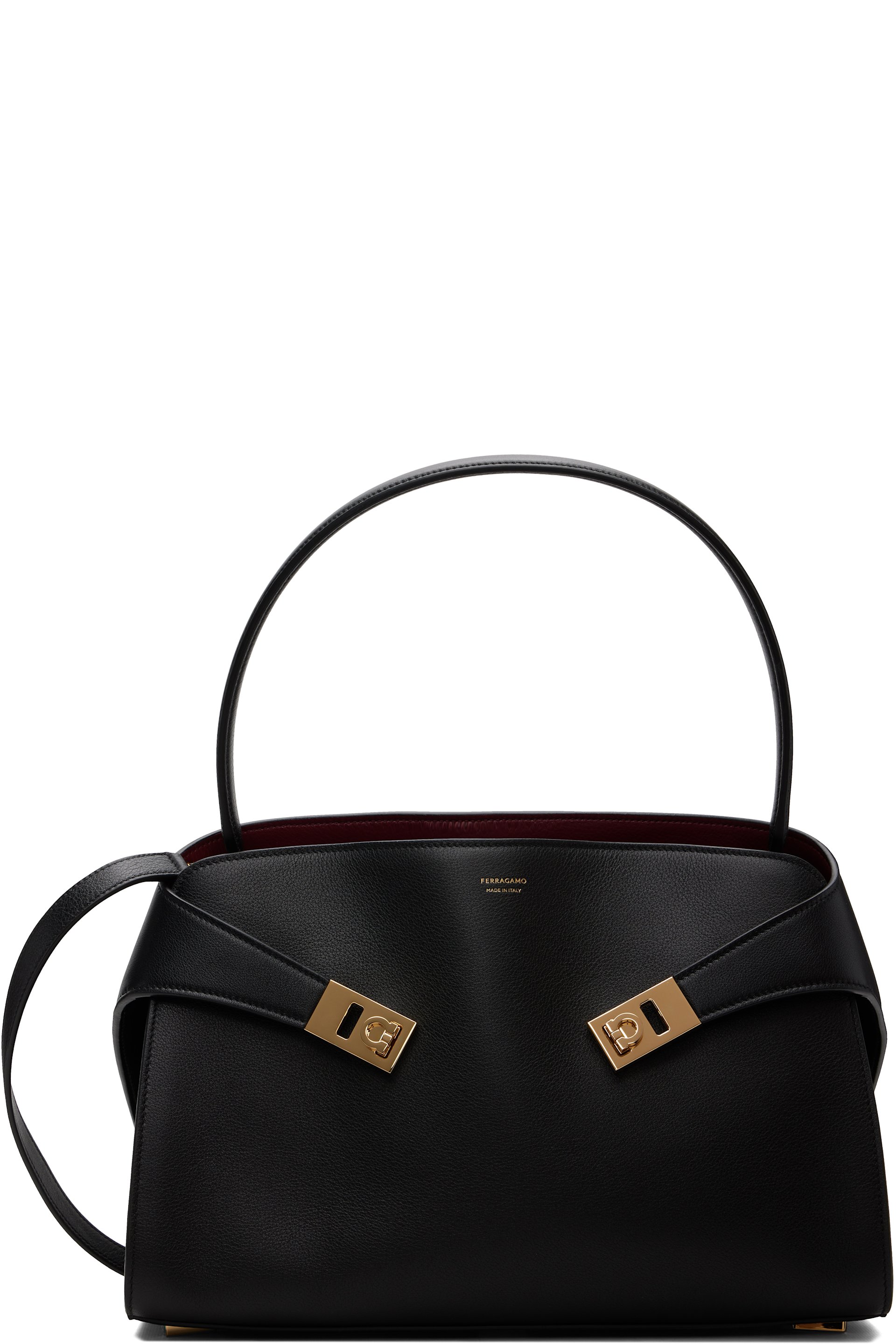 Ferragamo - Black & Red Hug Soft Bicolor Shoulder Bag