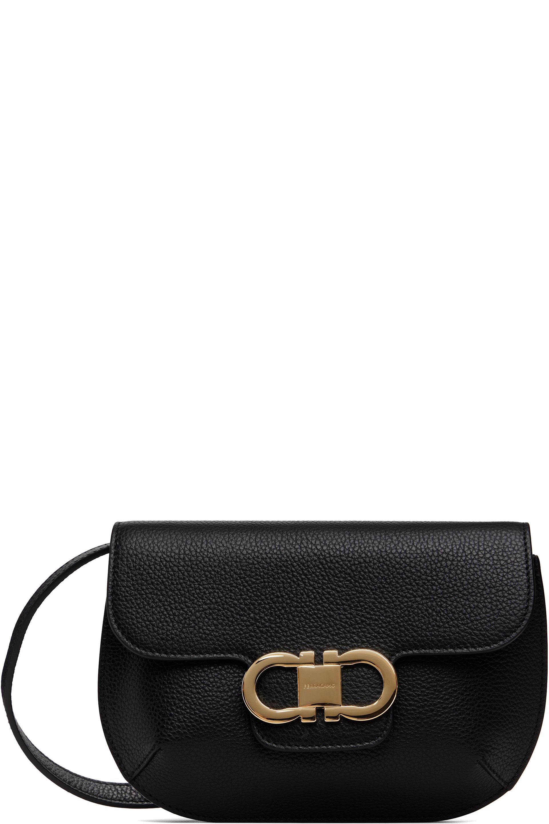 Ferragamo - Black Double Gancini Mini Bag