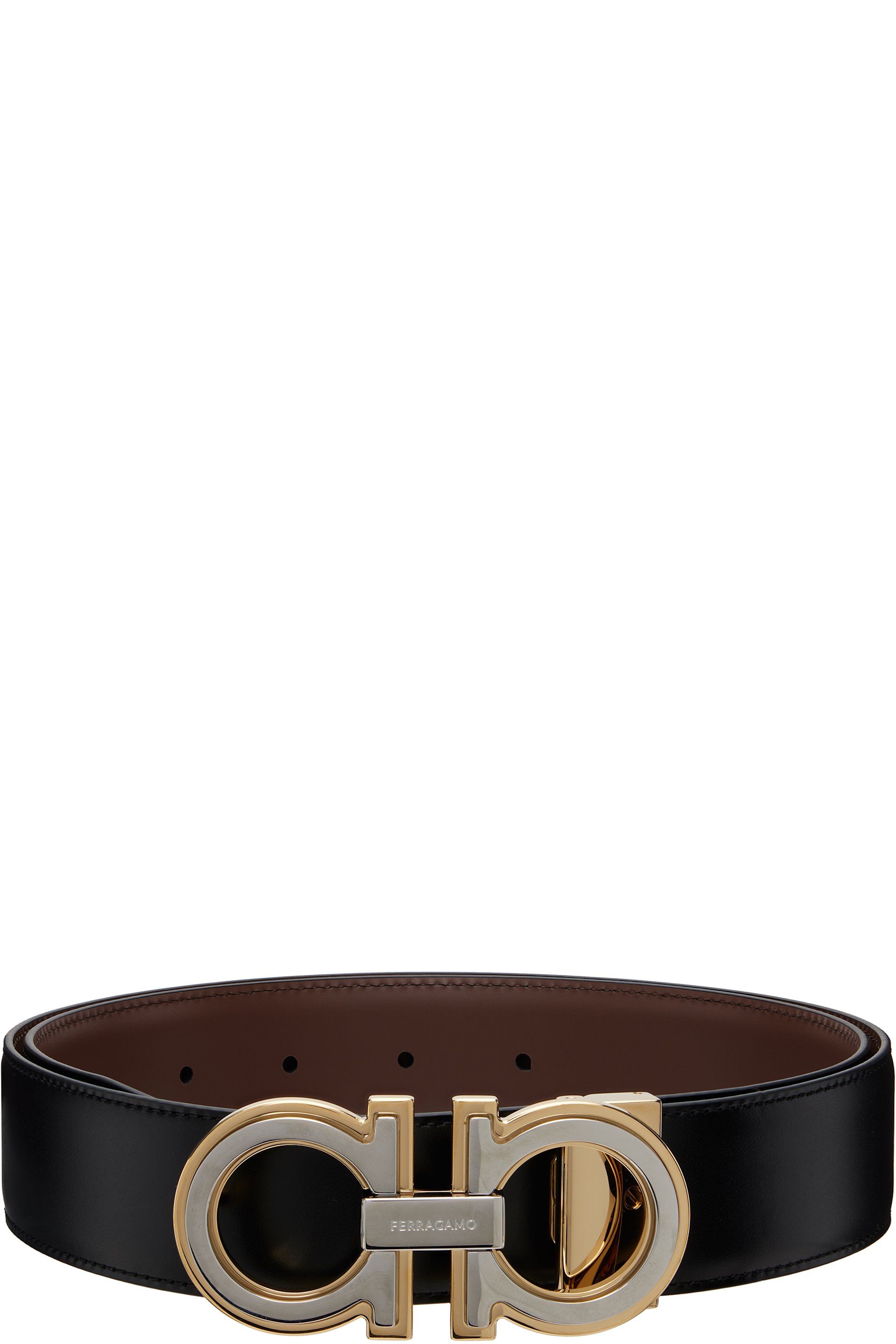 Ferragamo - Black Reversible & Adjustable Gancini Belt