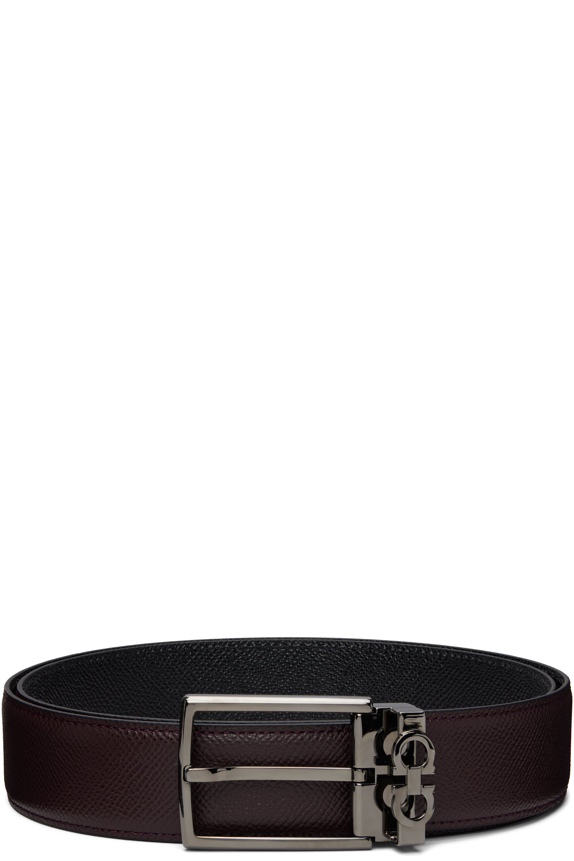 Ferragamo - Brown Reversible & Adjustable Gancini Belt
