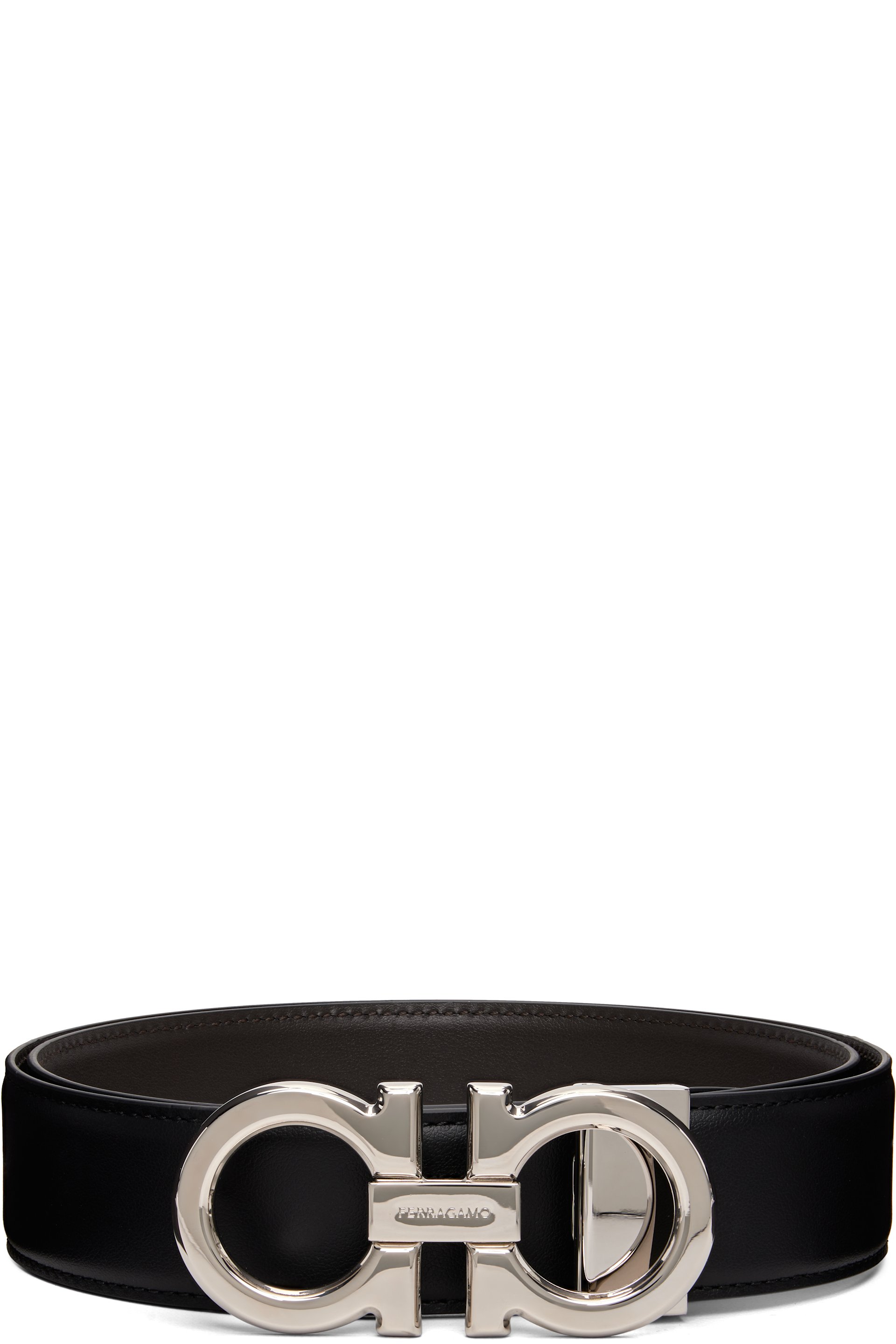 Ferragamo - Black Reversible & Adjustable Gancini Belt