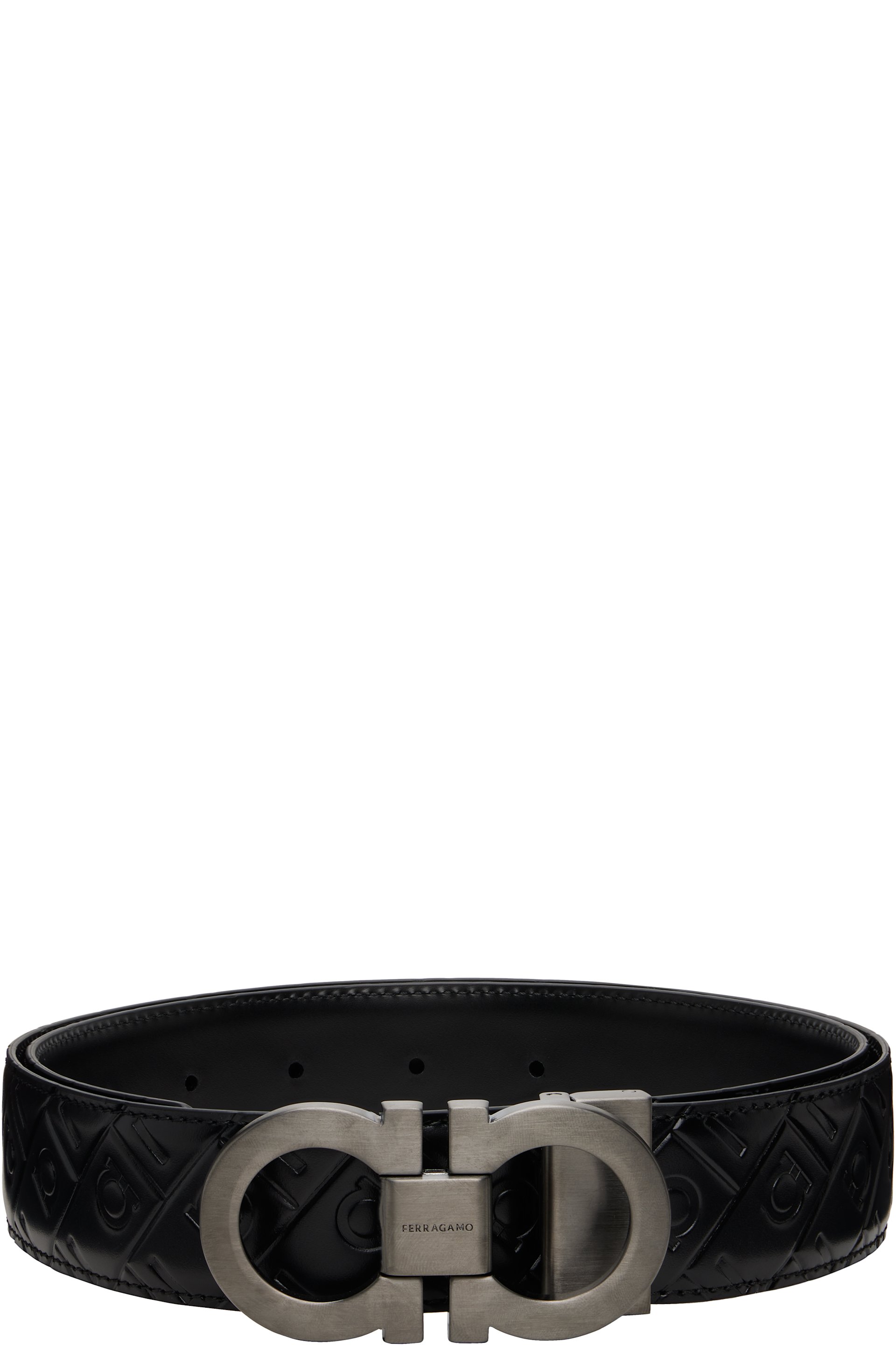 Ferragamo - Black Reversible & Adjustable Gancini Belt
