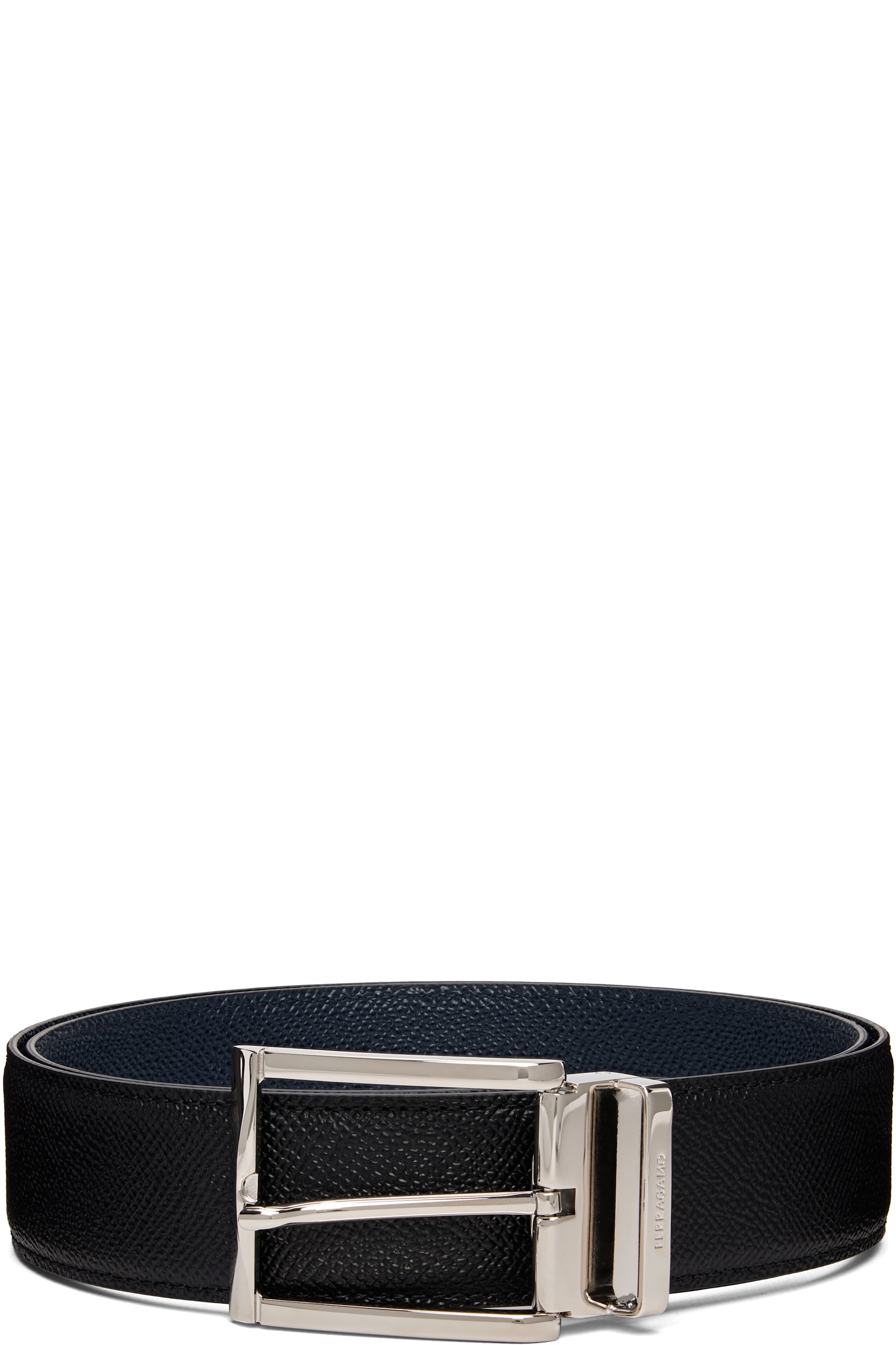 Ferragamo - Black Reversible & Adjustable Rectangular Buckle Belt