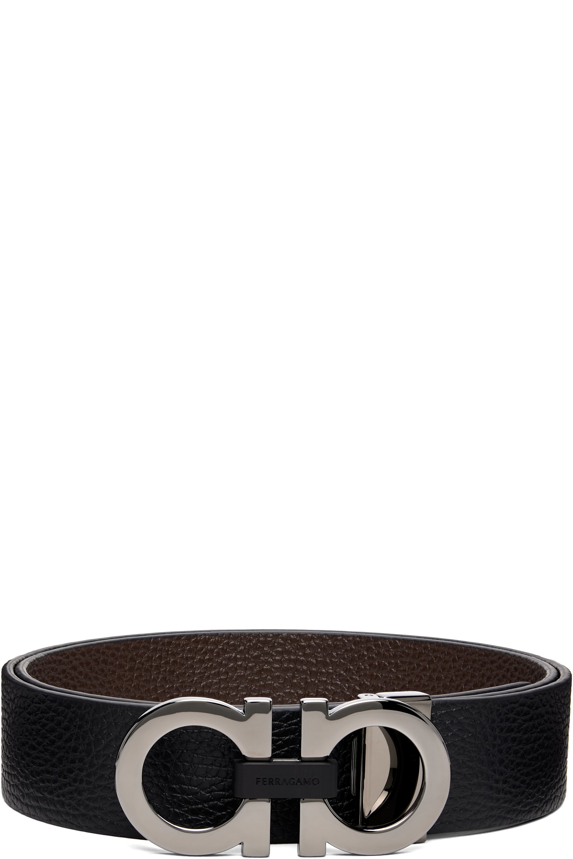 Ferragamo - Black Reversible & Adjustable Gancini Belt