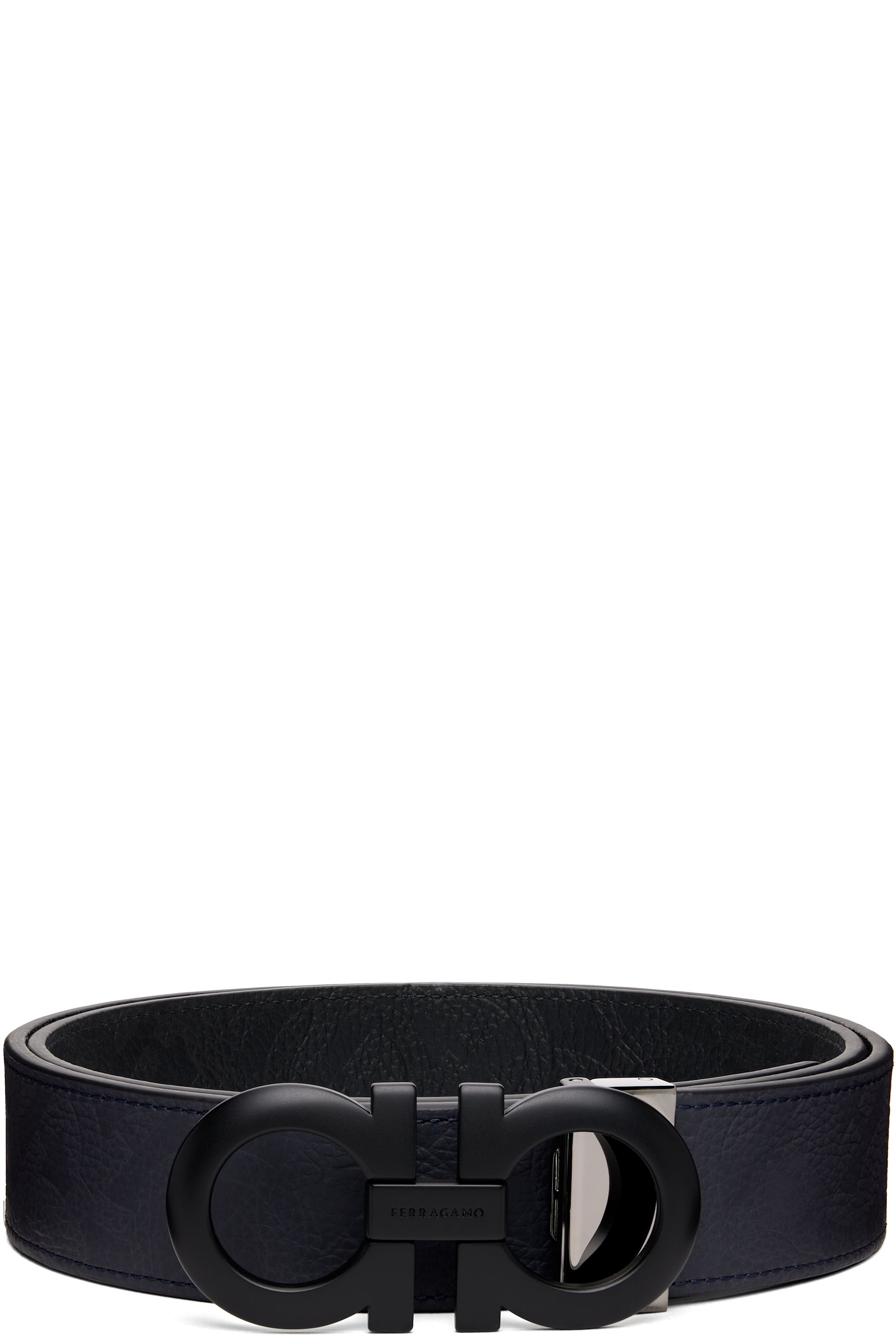 Ferragamo - Black Reversible & Adjustable Gancini Belt