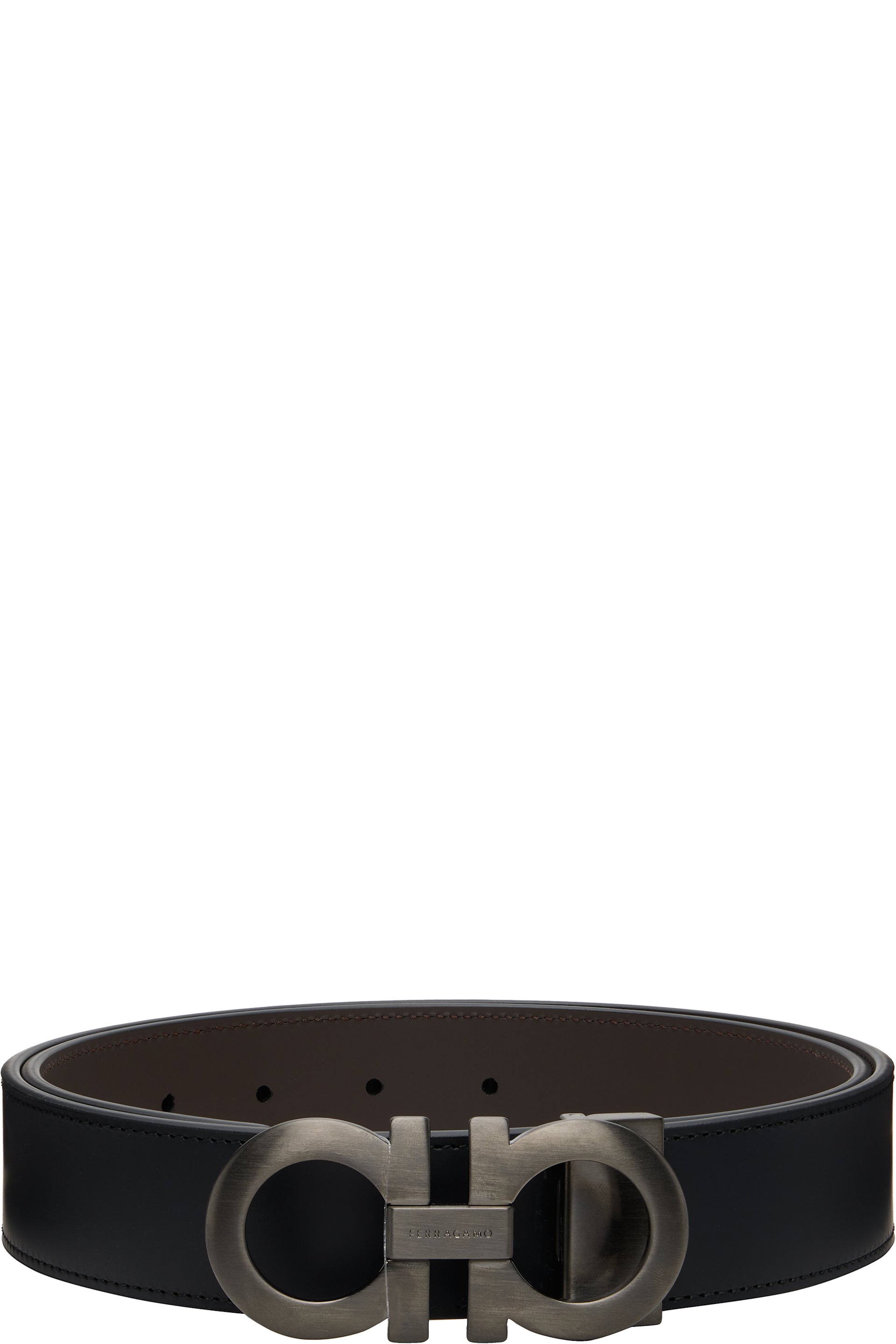 Ferragamo - Black Reversible & Adjustable Gancini Belt