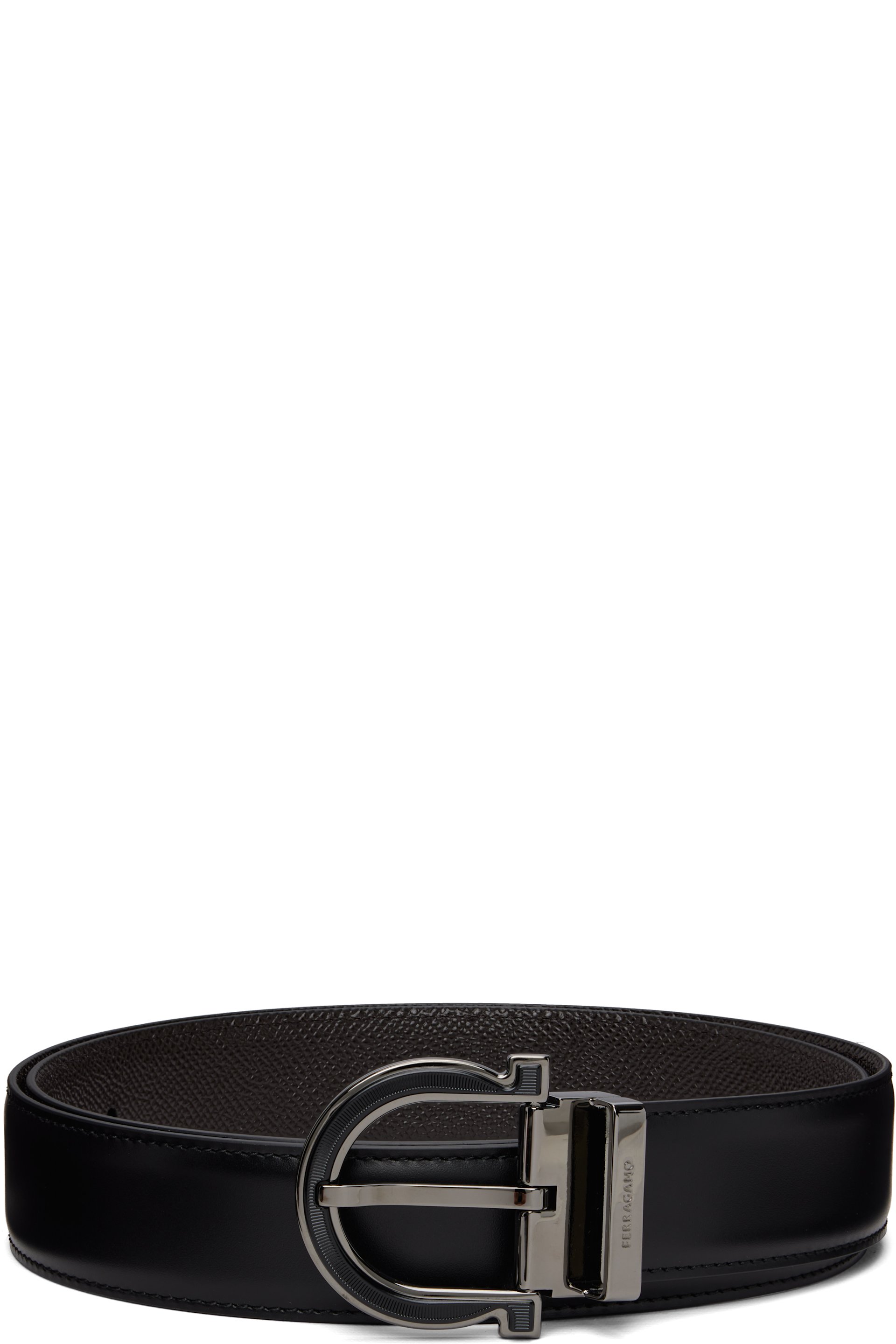 Ferragamo - Black & Brown Adjustable & Reversible Belt