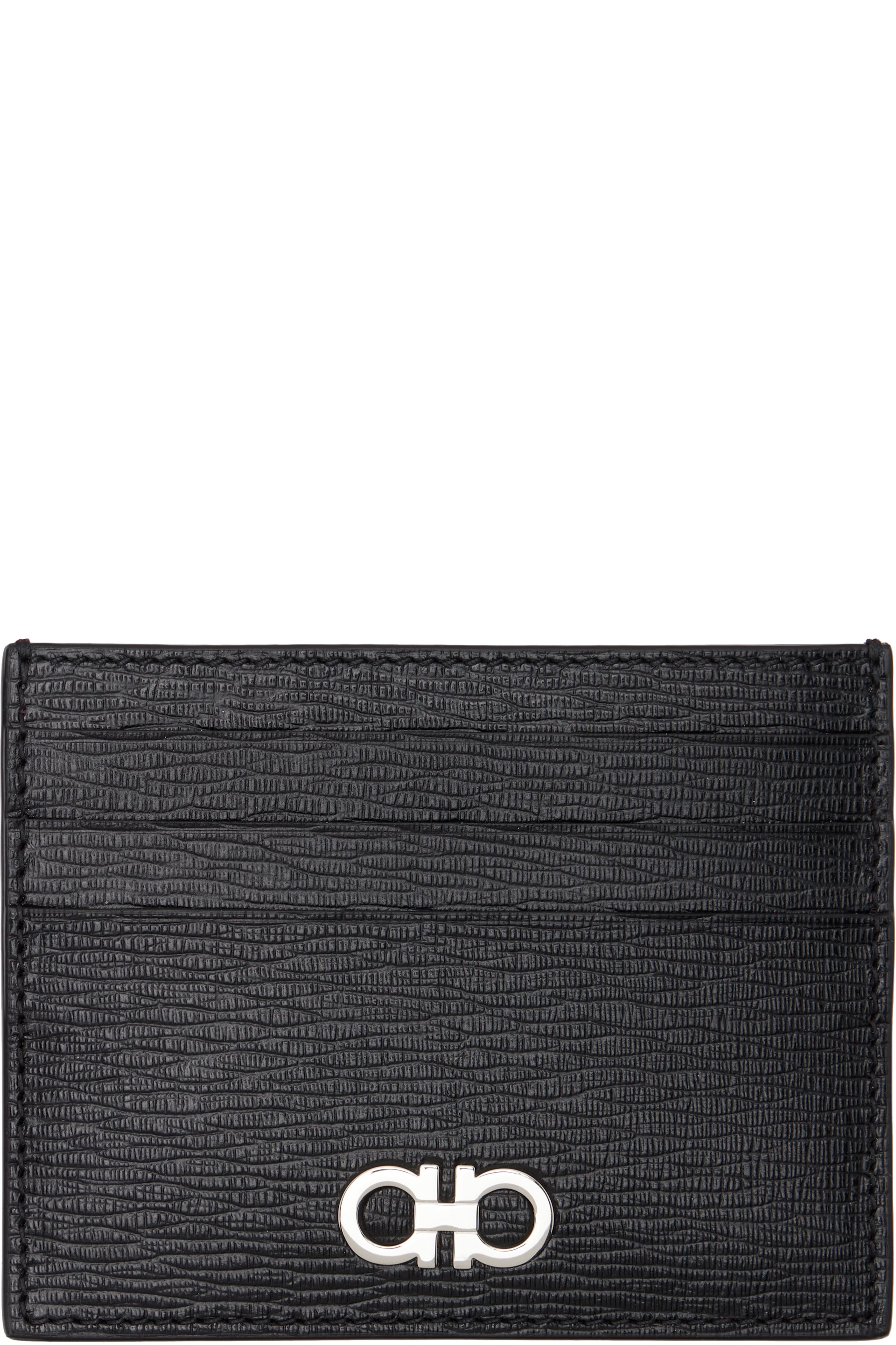 Ferragamo - Black Gancini Credit Card Holder