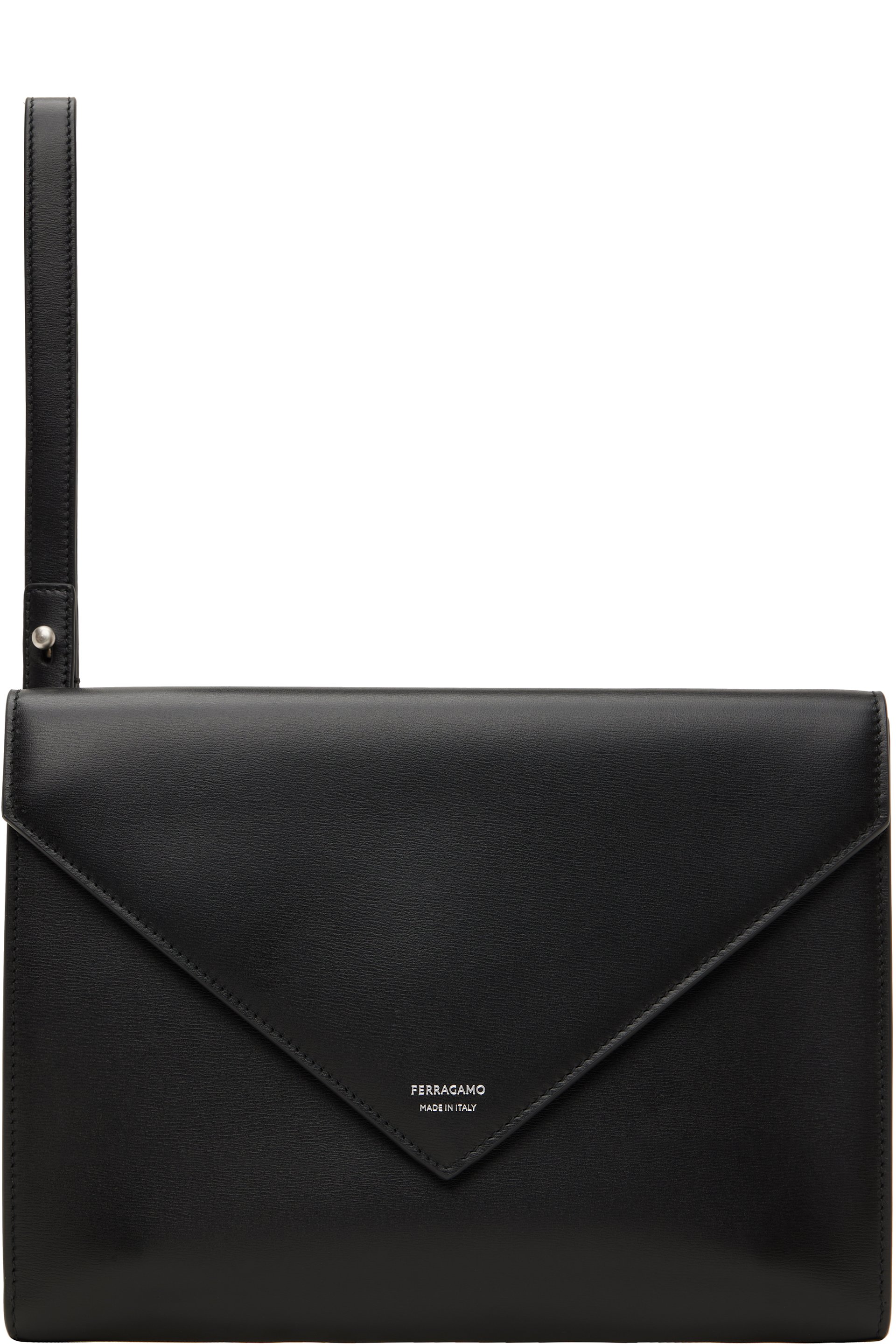 Ferragamo - Black Leather Document Pouch