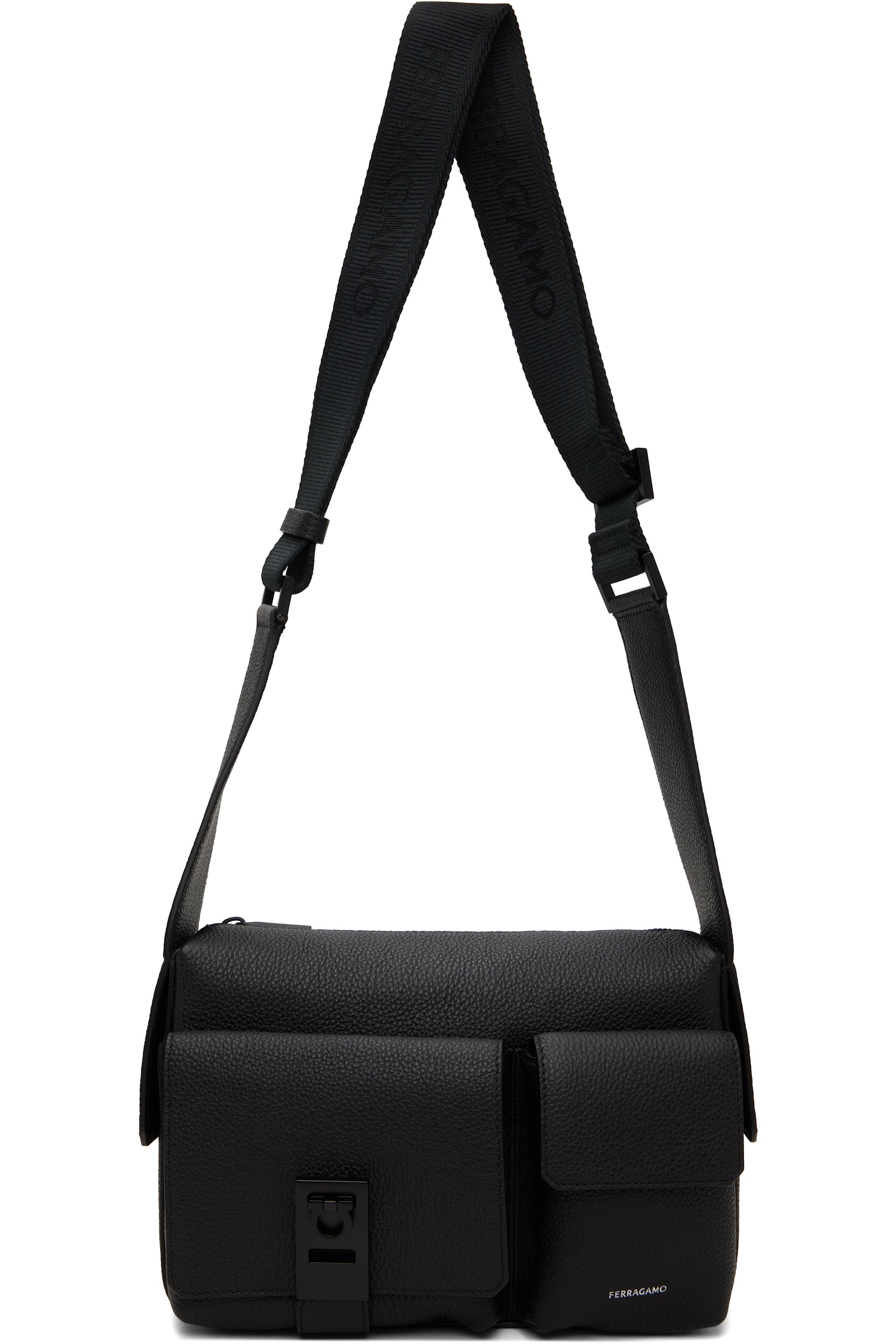 Ferragamo - Sac à bandoulière utilitaire noir à boucle - Hug