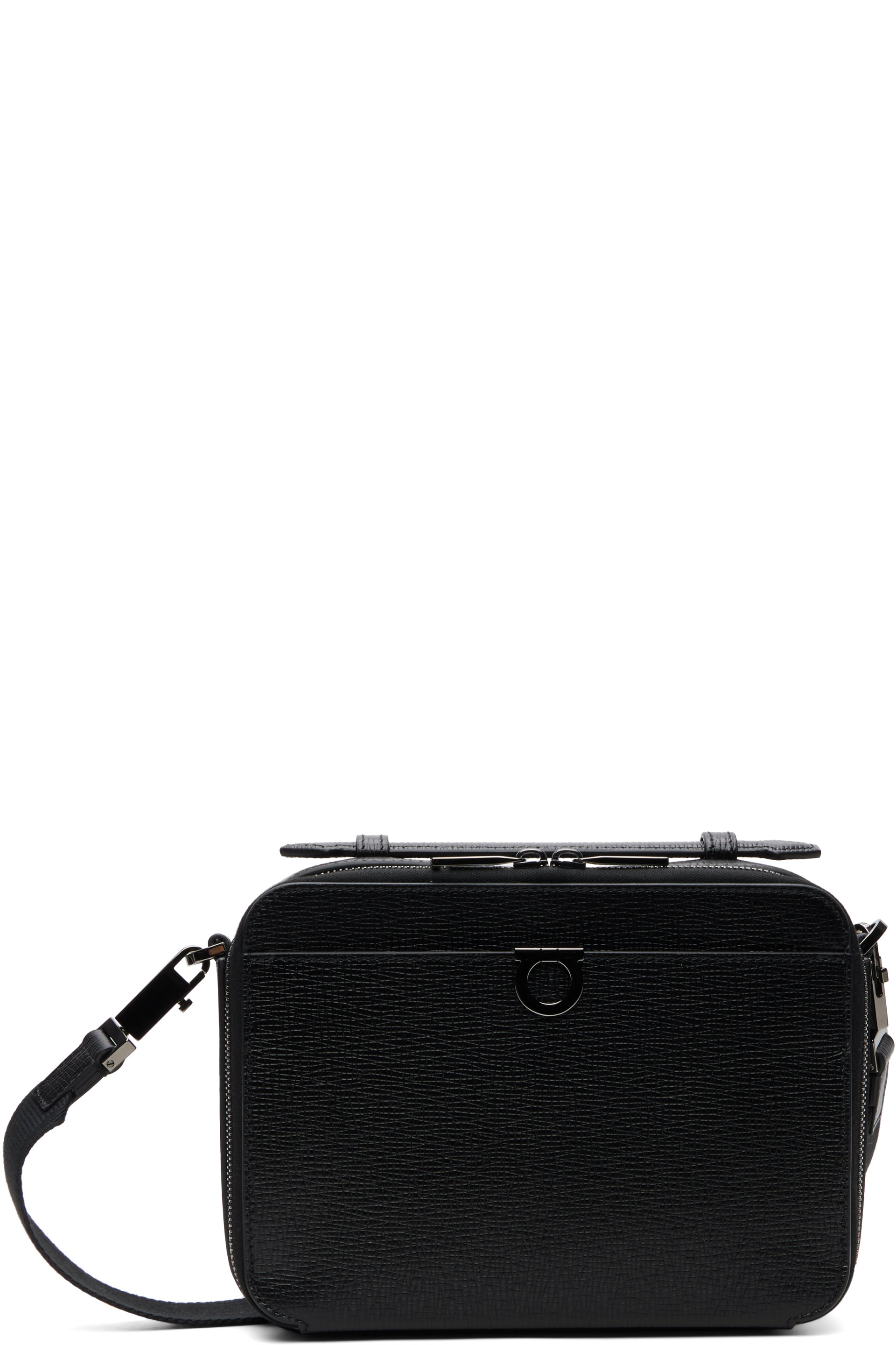 Ferragamo - Black Gancini Crossbody Bag