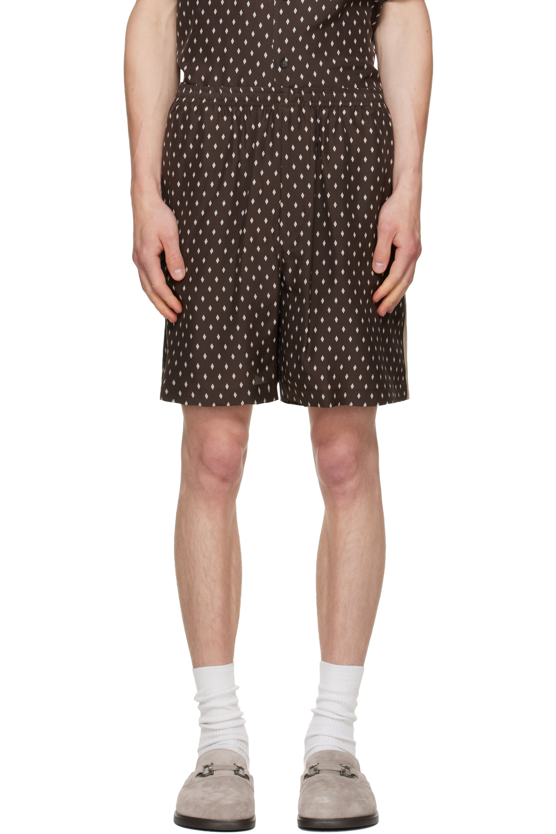 Ferragamo - Brown Silk Bermuda Shorts
