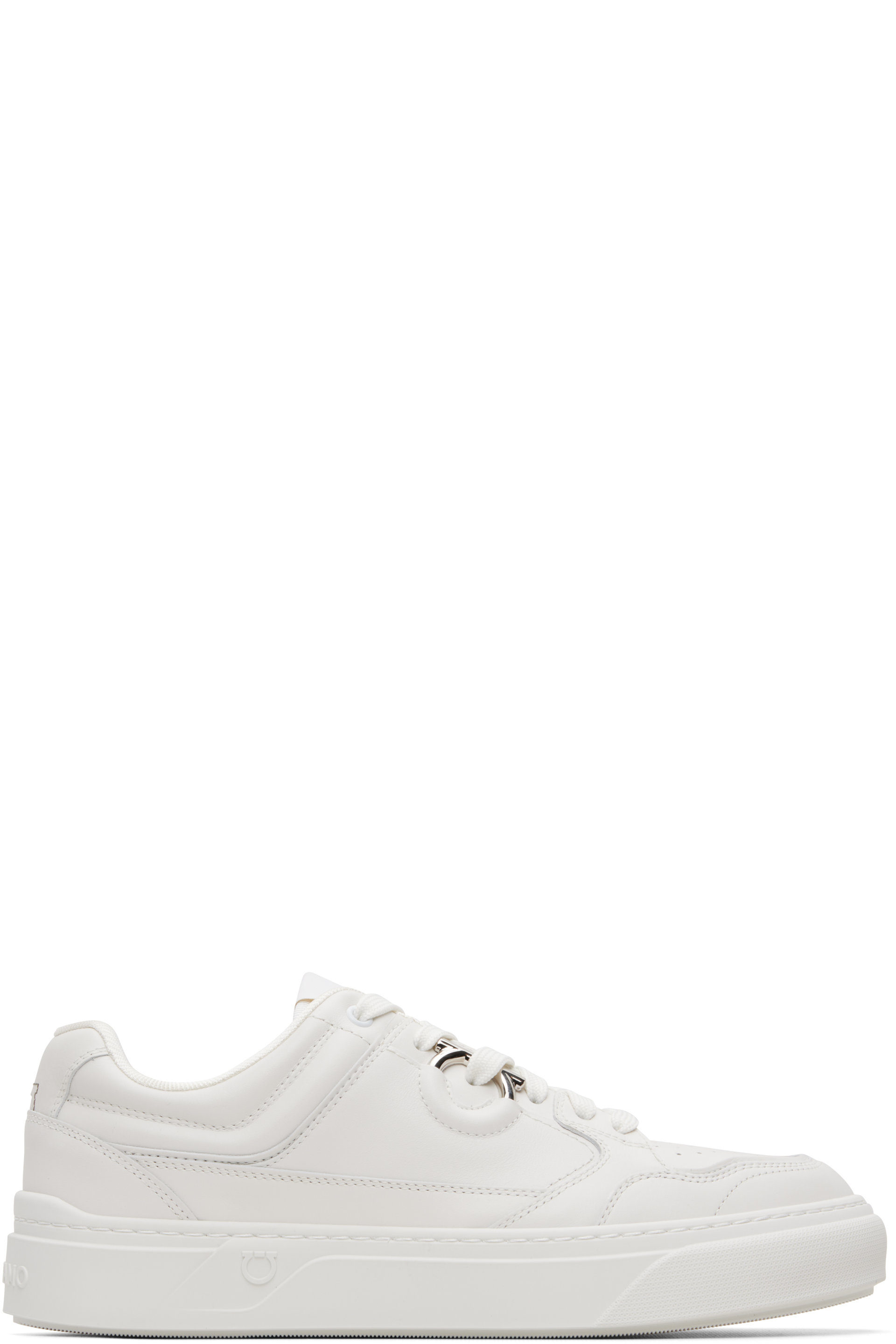 Ferragamo - White Gancini Sneakers