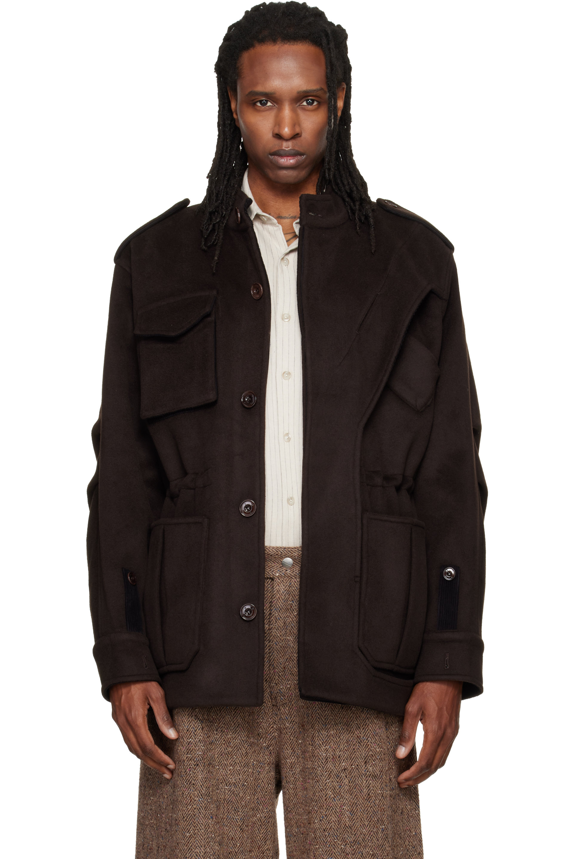 NULLUS - Parka déconstruit brun