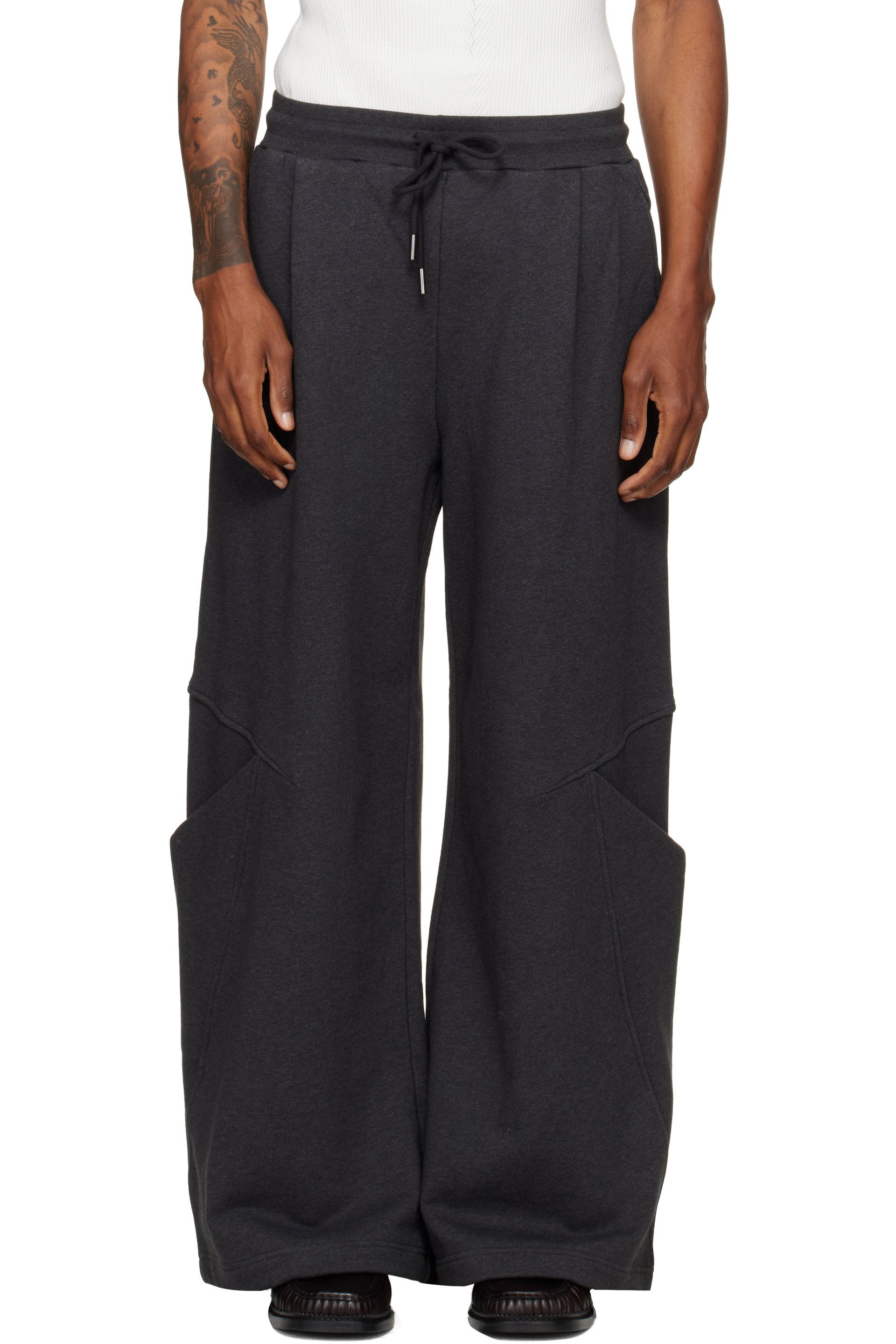 NULLUS - Pantalon de survêtement ample sculptural gris
