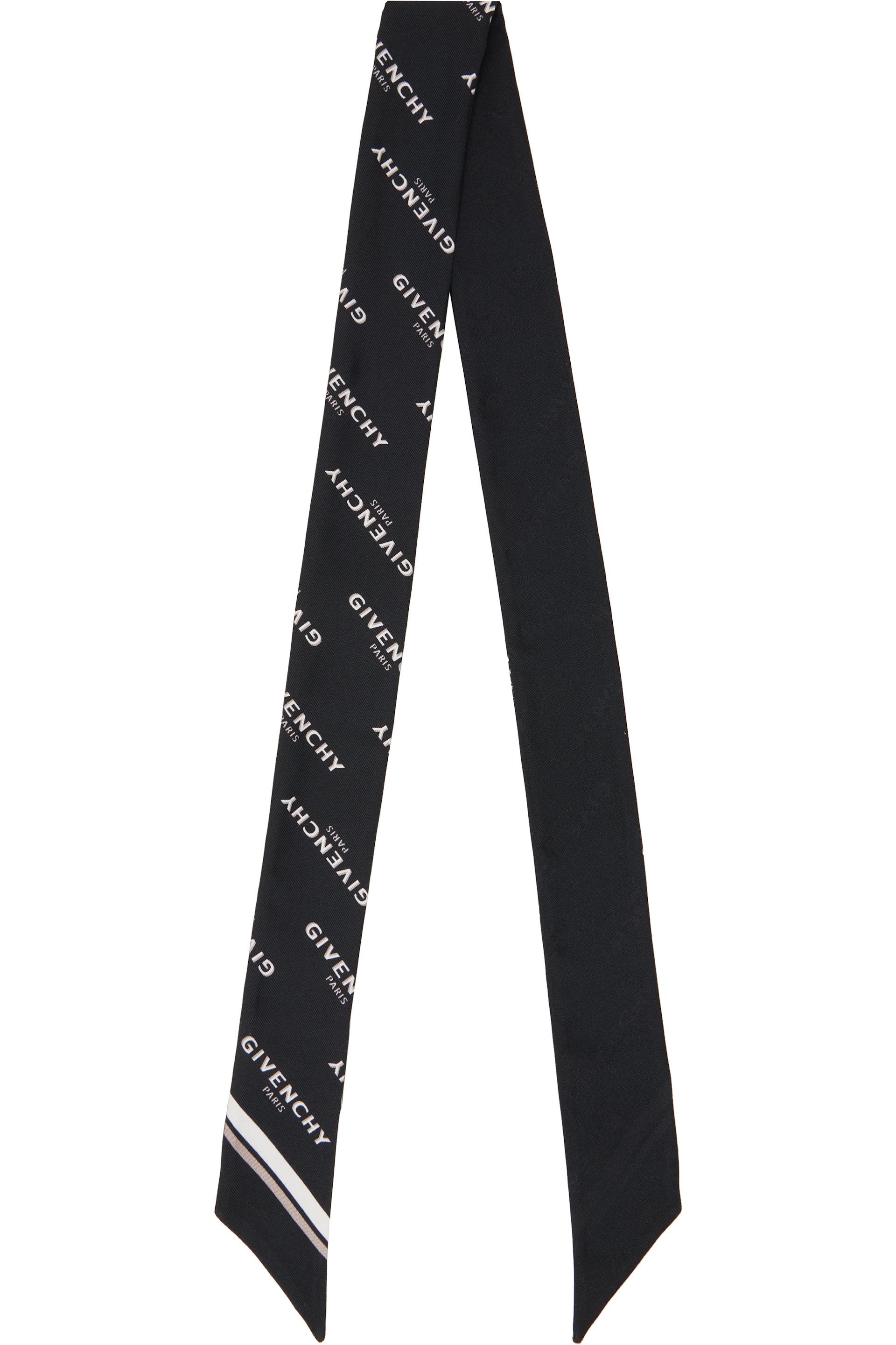 Givenchy - Black 'Givenchy Shadow' Bicolor Bandeau Silk Scarf