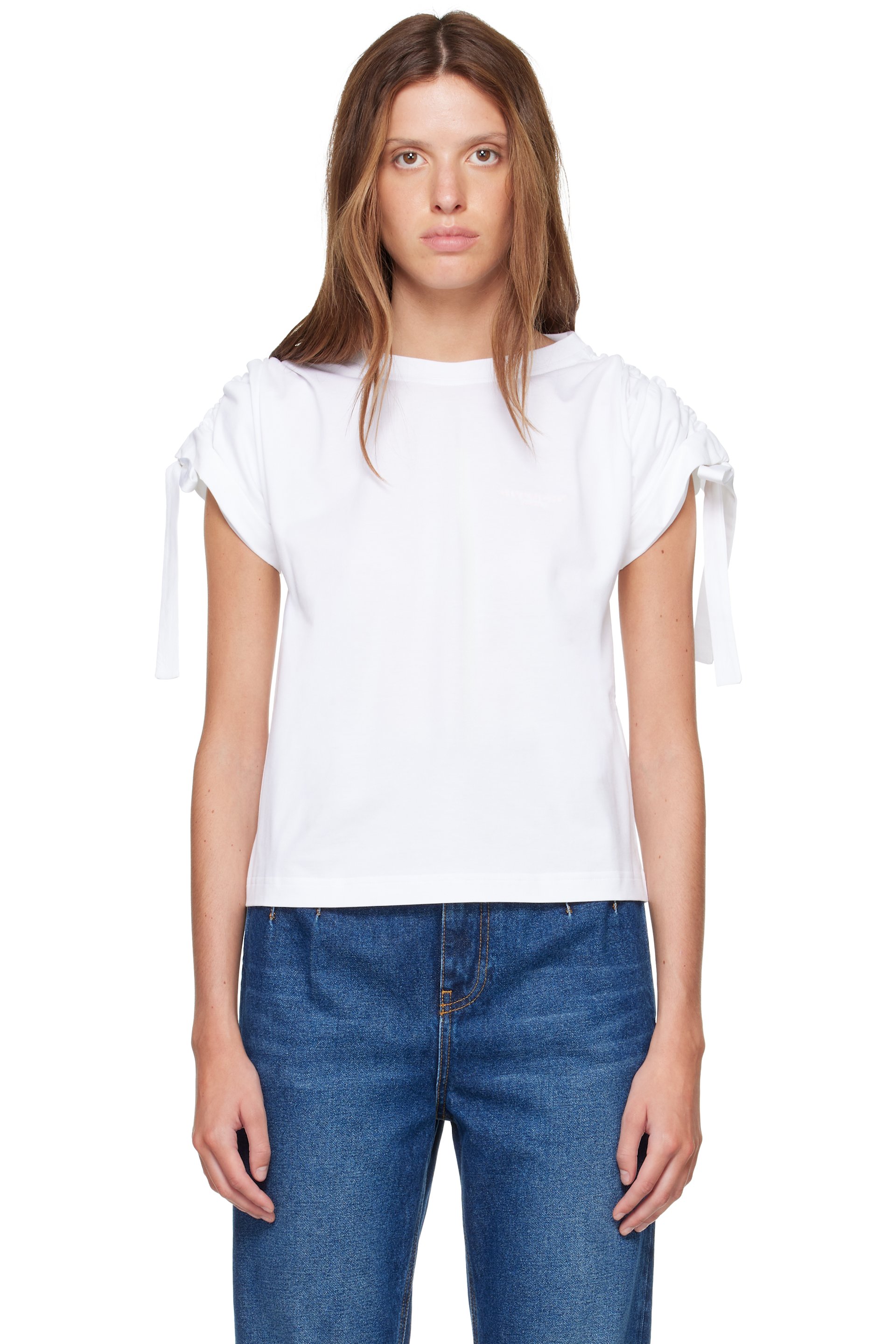 Givenchy - 白色 Gathered Shoulder T 恤