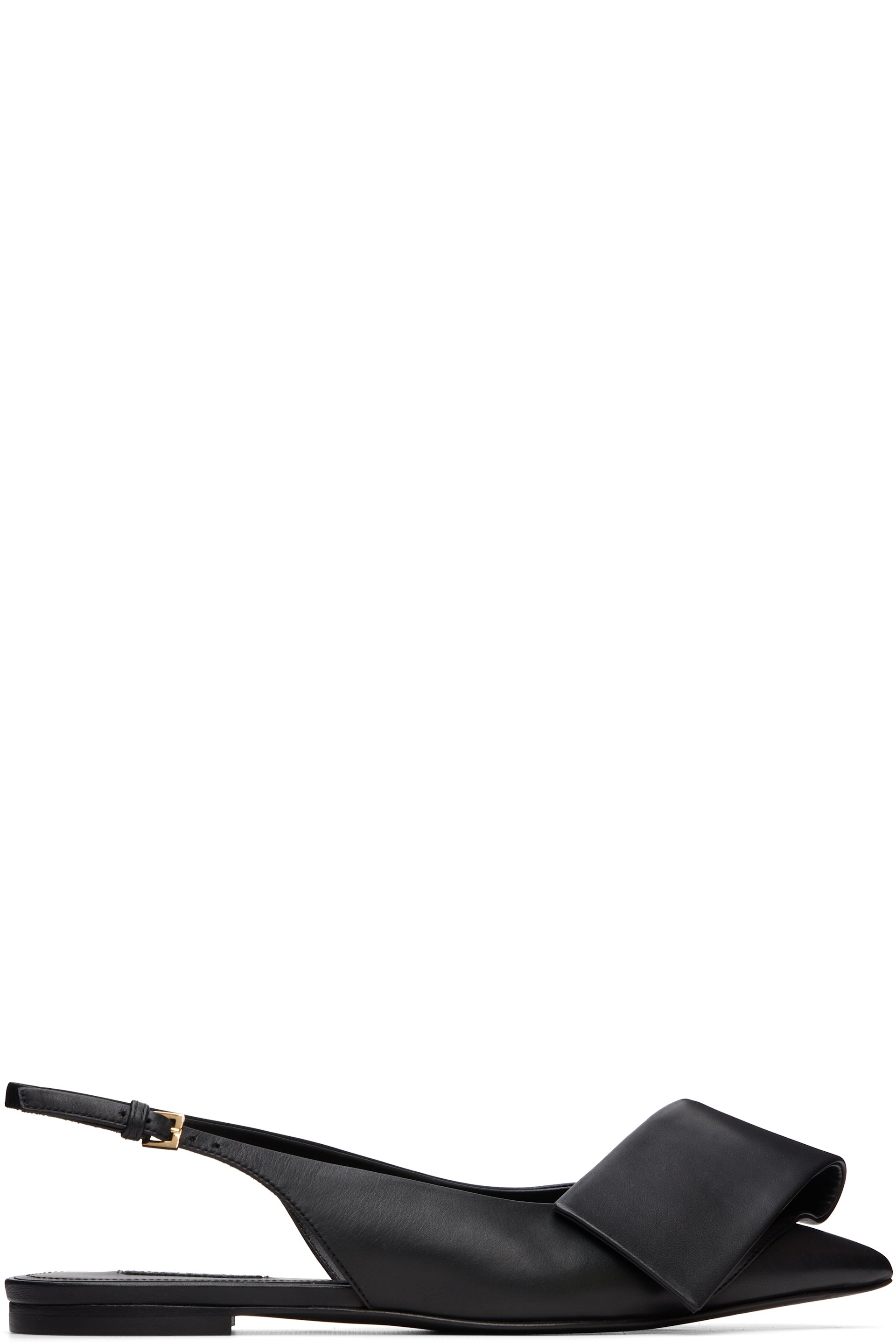 Givenchy - Black Twisted Ribbon Slingback Ballerina Flats
