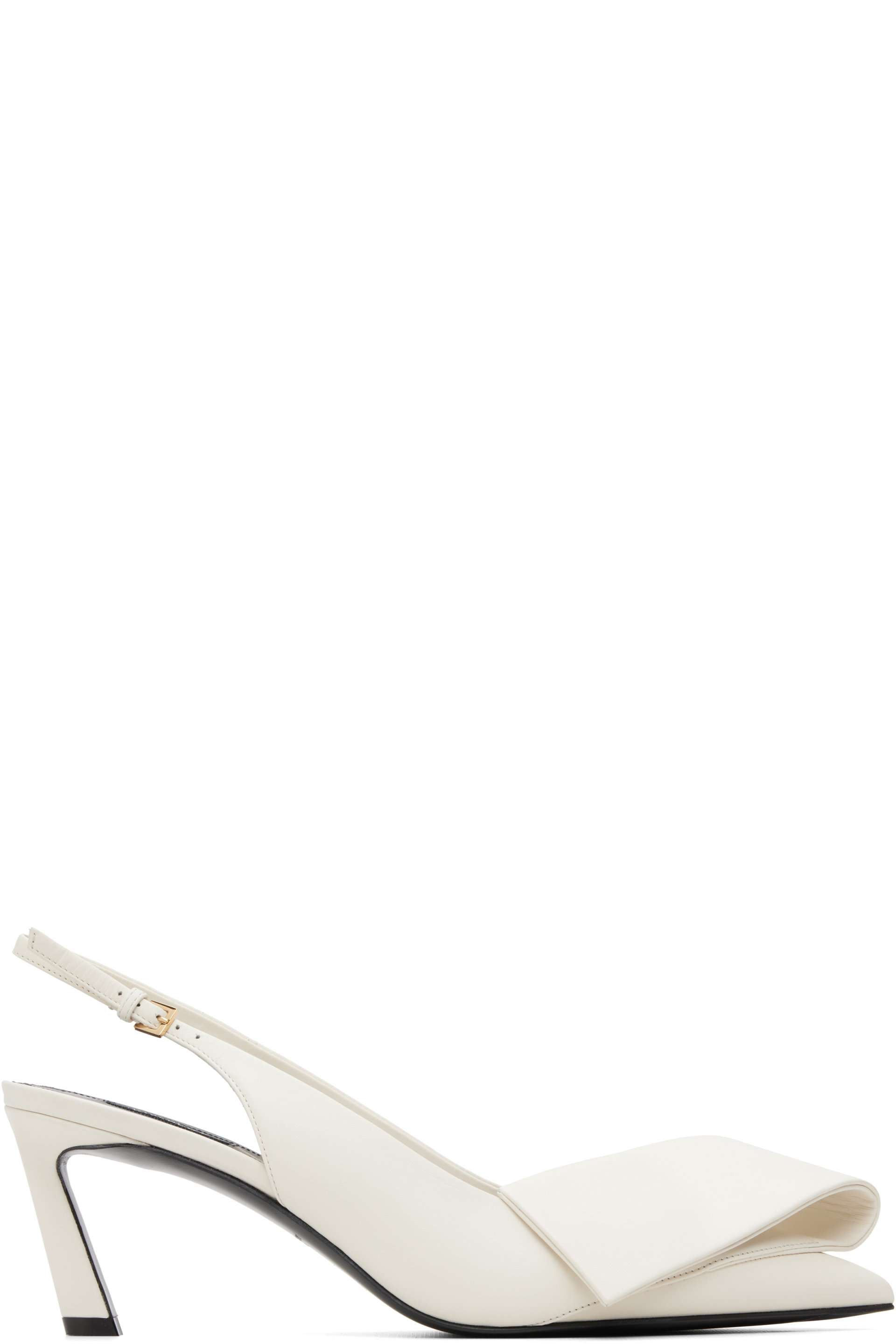 Givenchy - White Twisted Ribbon Slingback Heels