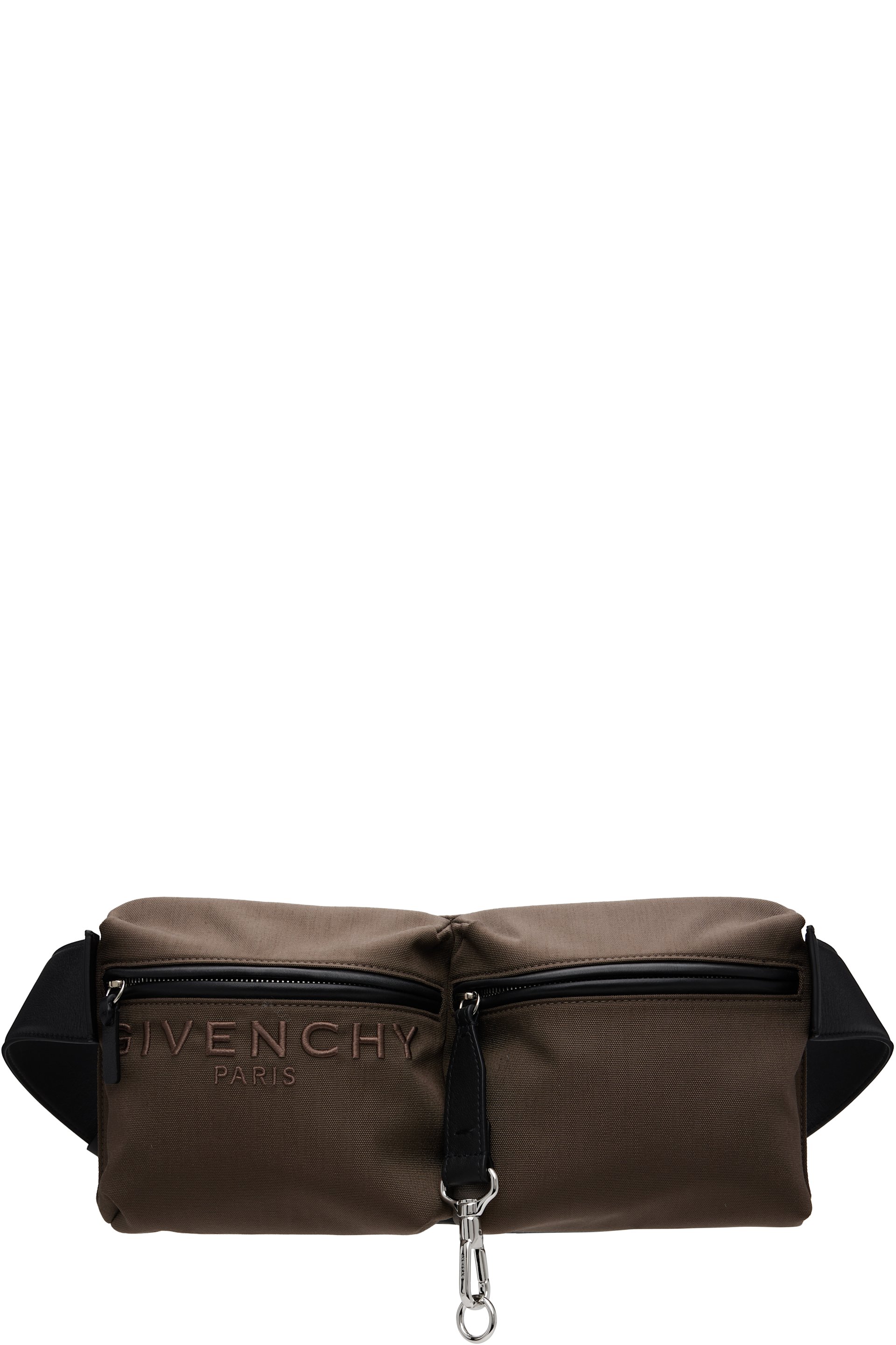 Givenchy - Brown & Black Cargo Canvas Belt Bag