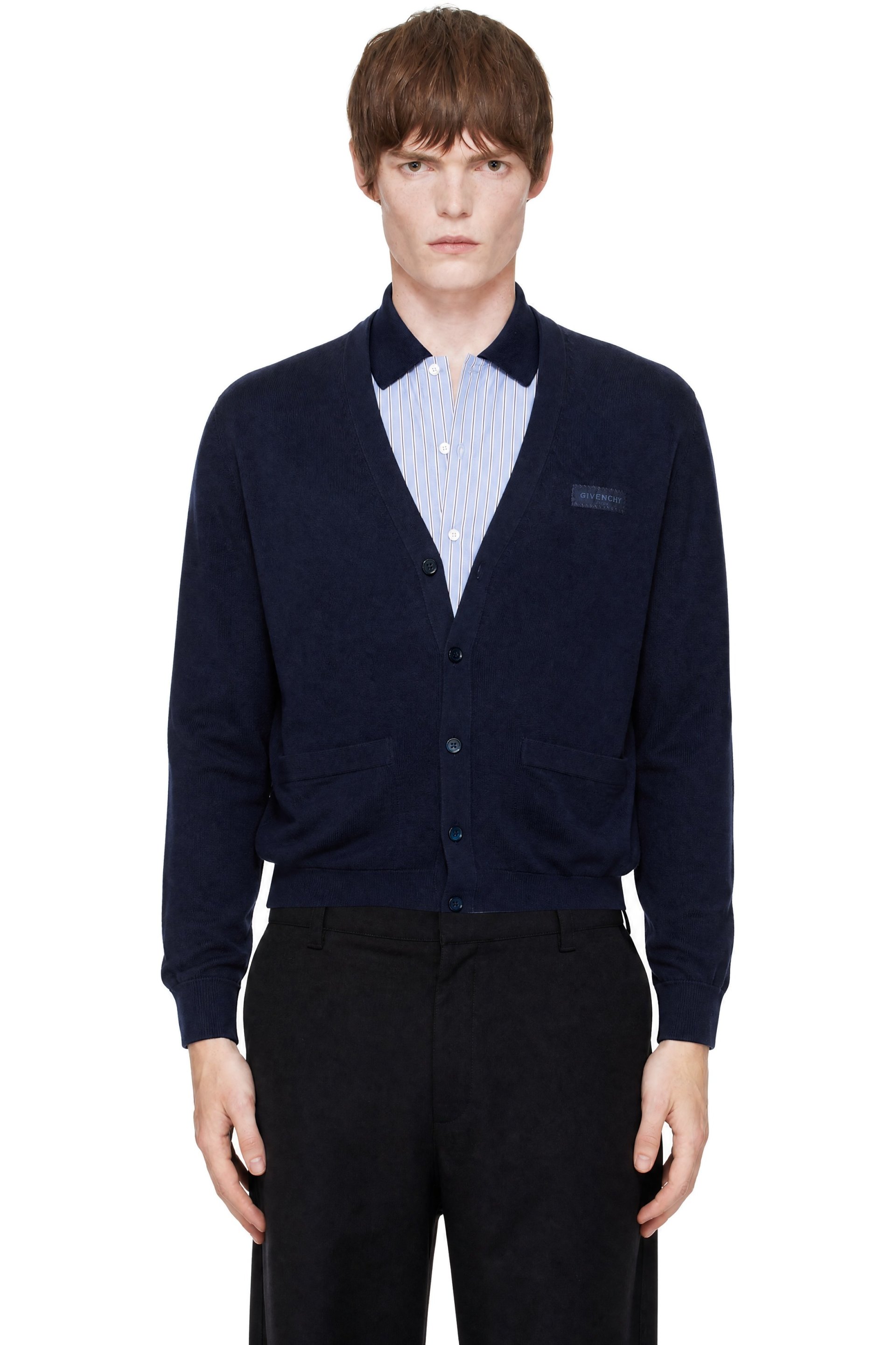Givenchy - Navy Couture Seam Gros Grain Detail Cardigan