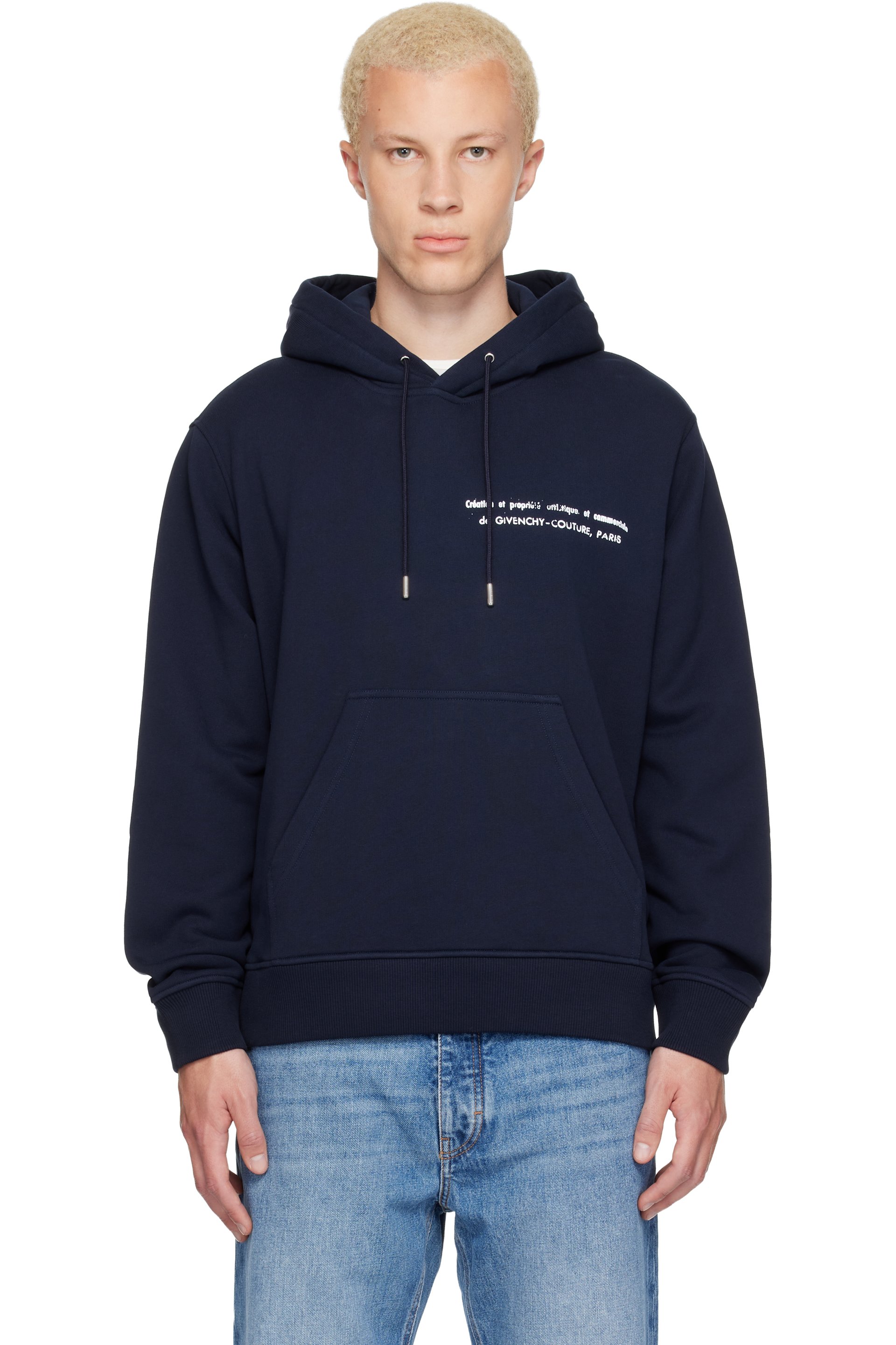 Givenchy - Navy Couture Seam Archive Print Hoodie