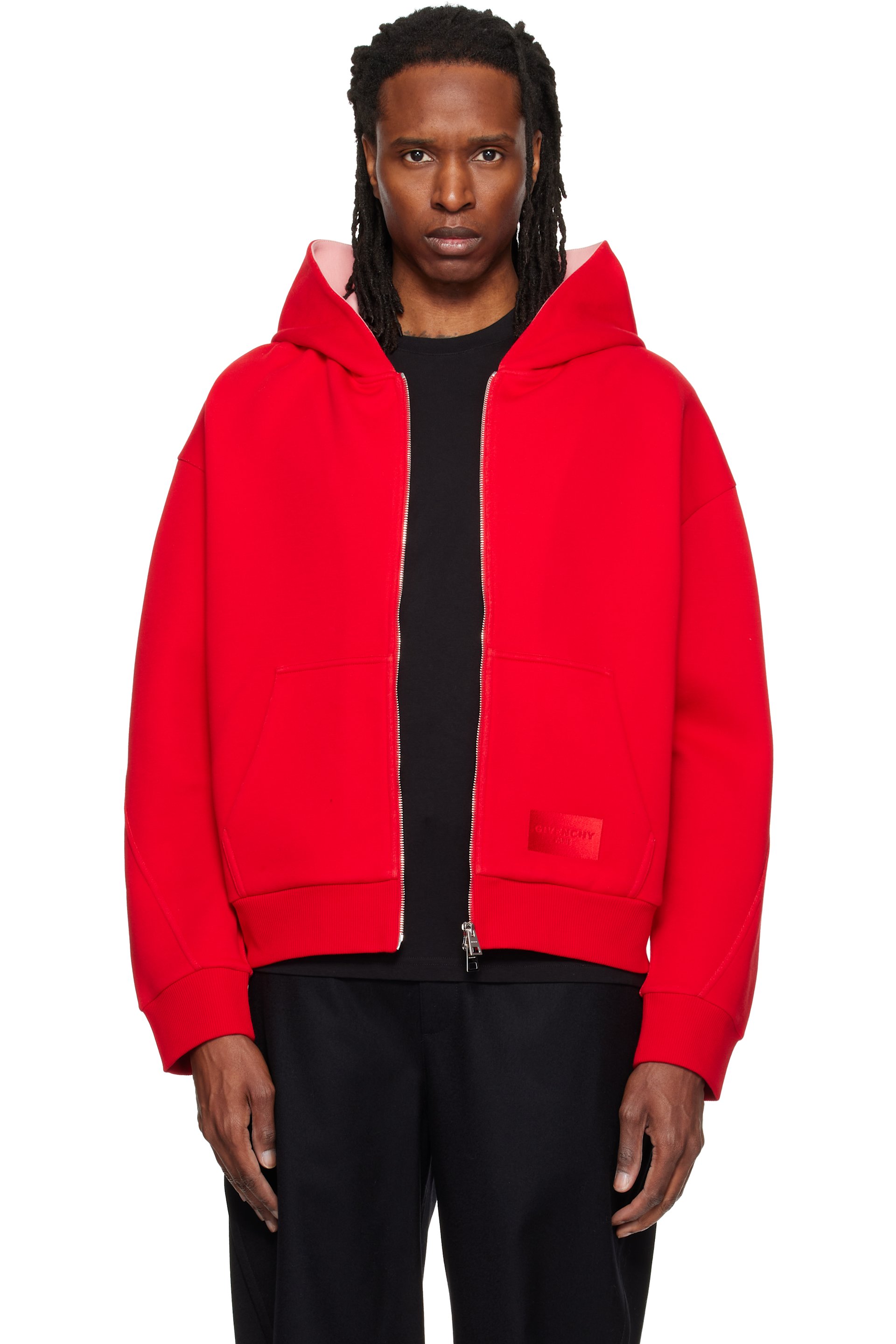 Givenchy - Red Couture Seam Zipped Hoodie