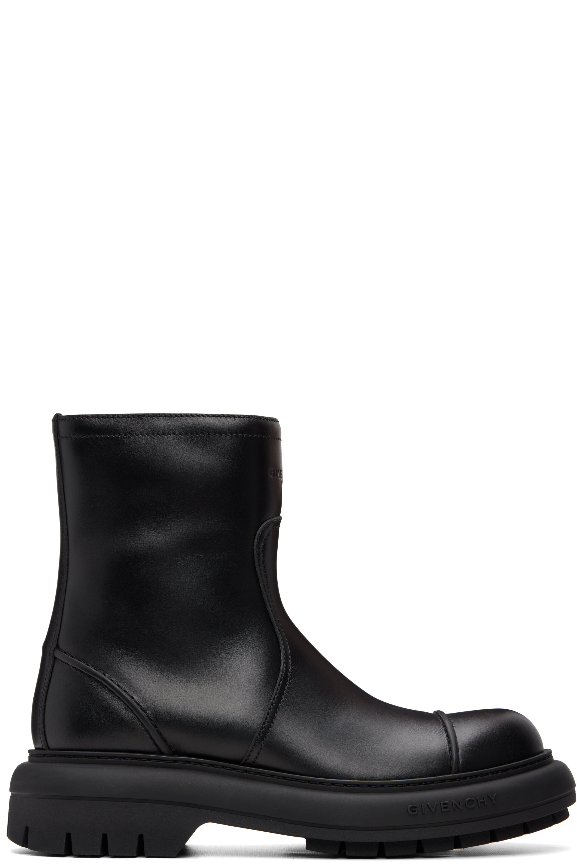 Givenchy - Black 'Givenchy Cargo' Biker Leather Boots