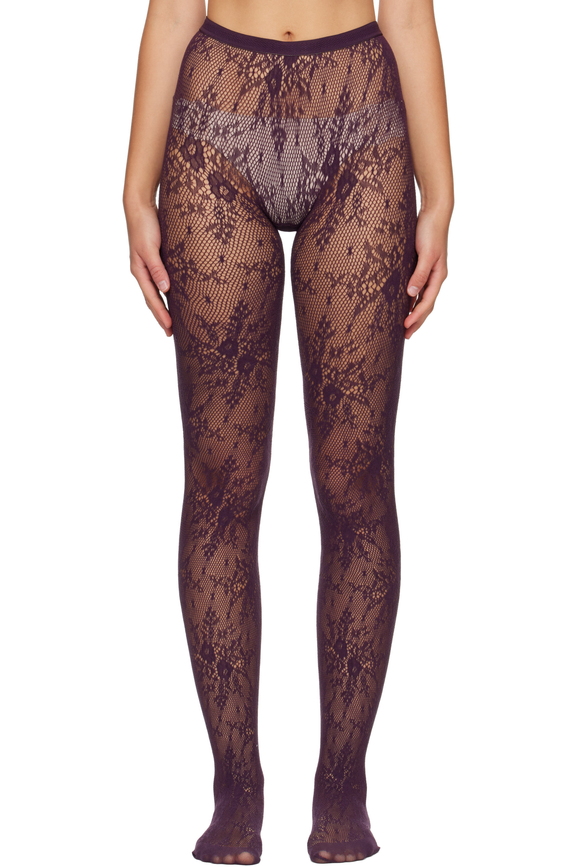 Swedish Stockings - Purple Rosa Lace Tights