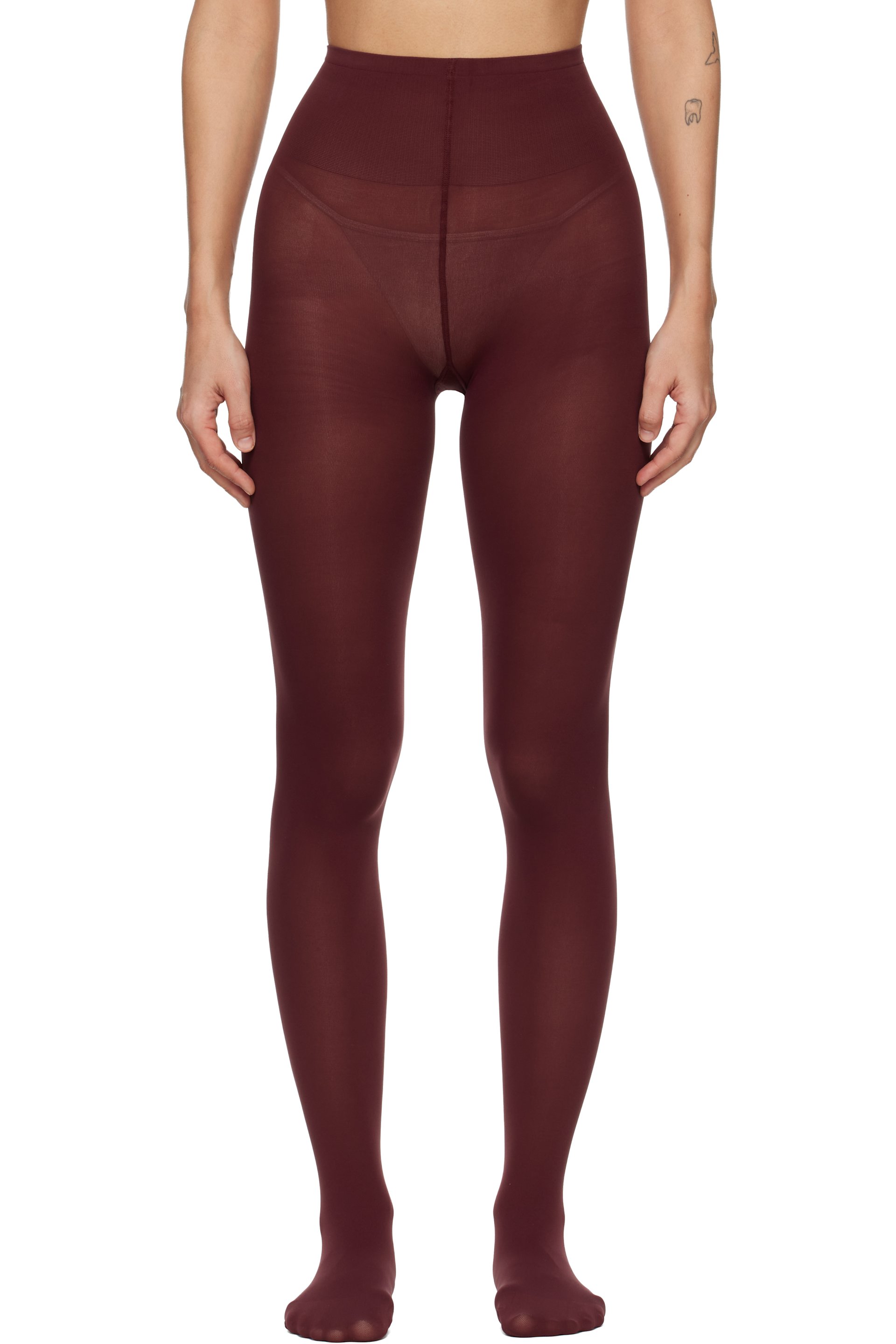 Swedish Stockings - Burgundy Olivia Premium Tights