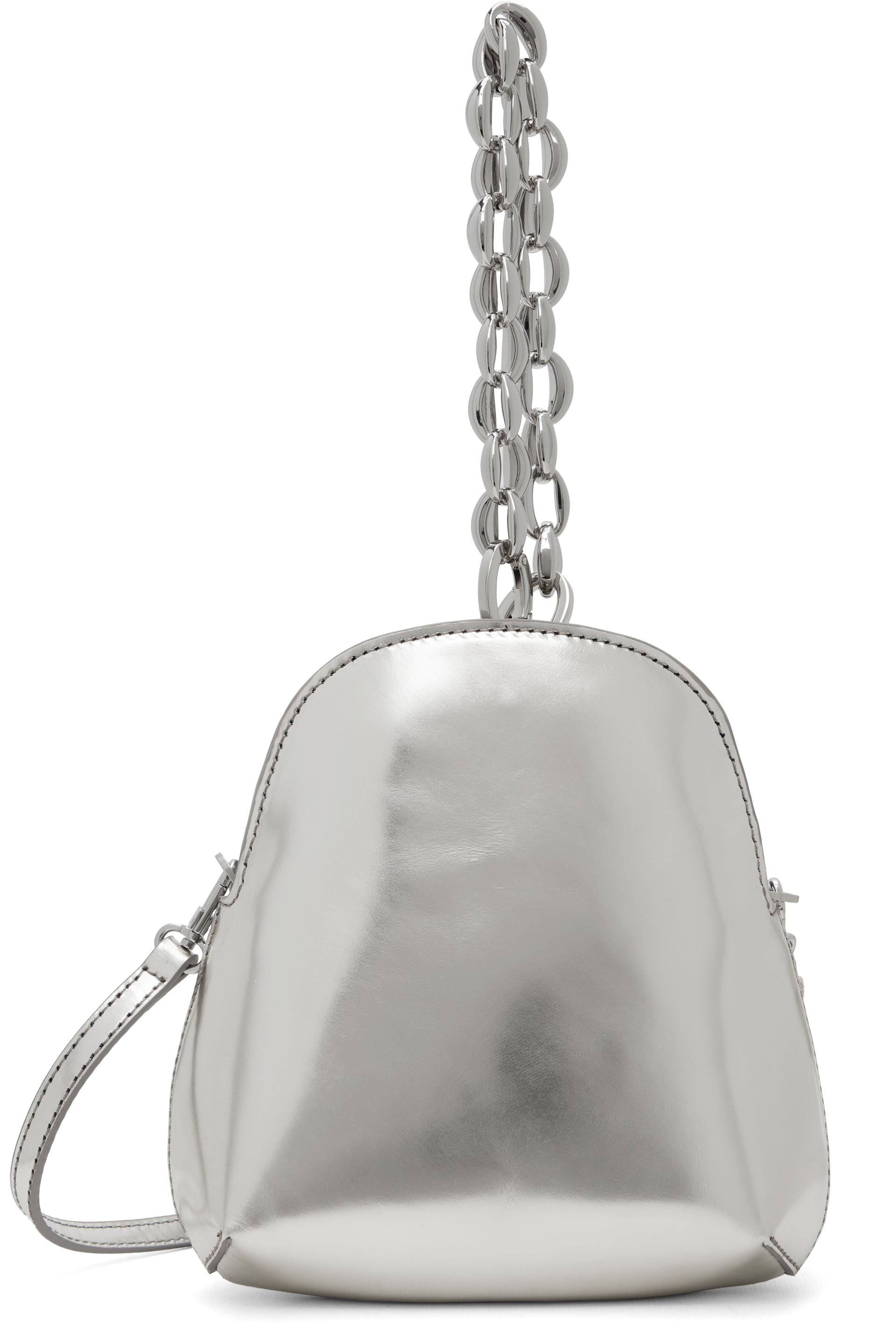 BY FAR - Silver Koko Champagne Metallic Leather Bag
