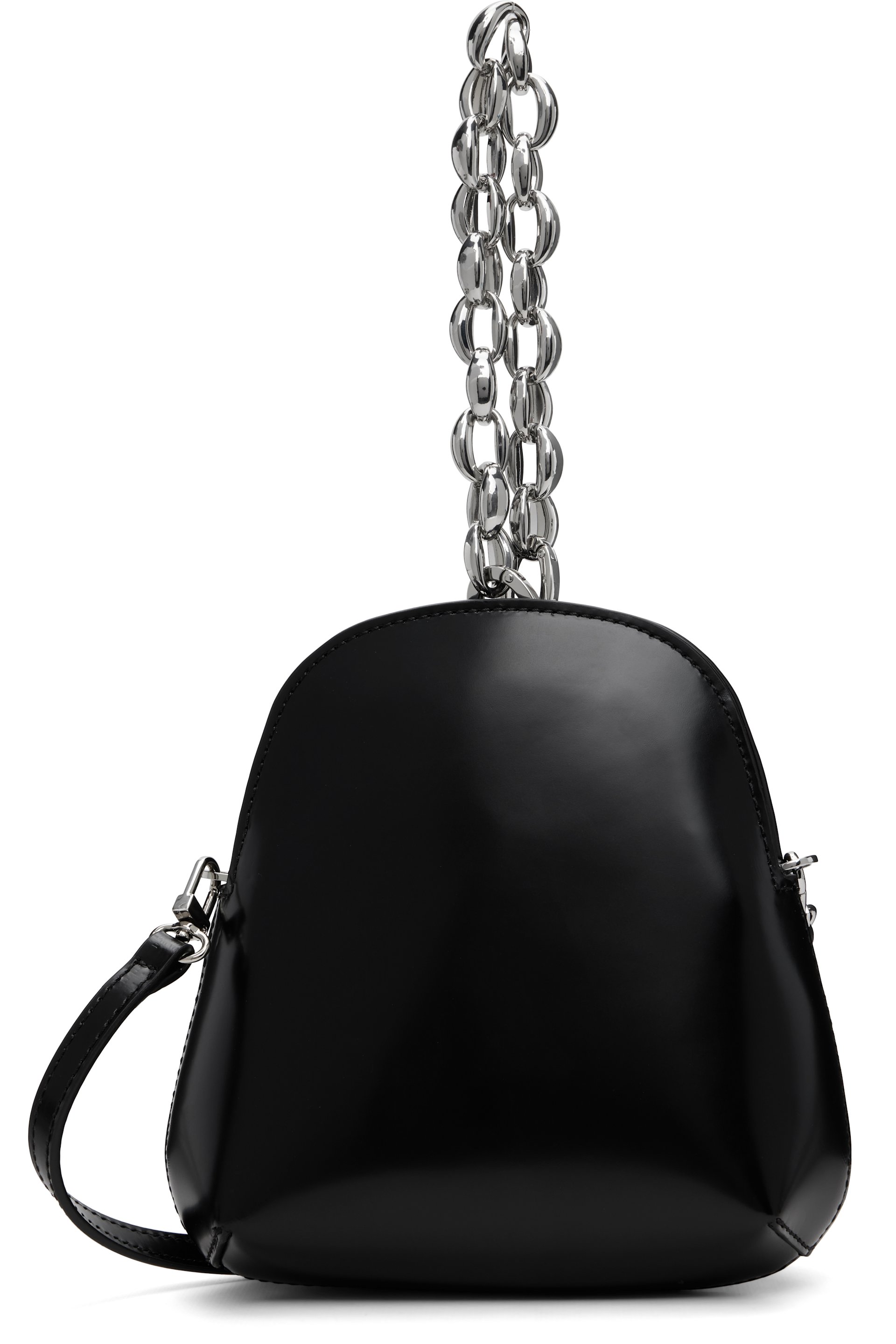 BY FAR - Black Koko Semi Patent Leather Bag
