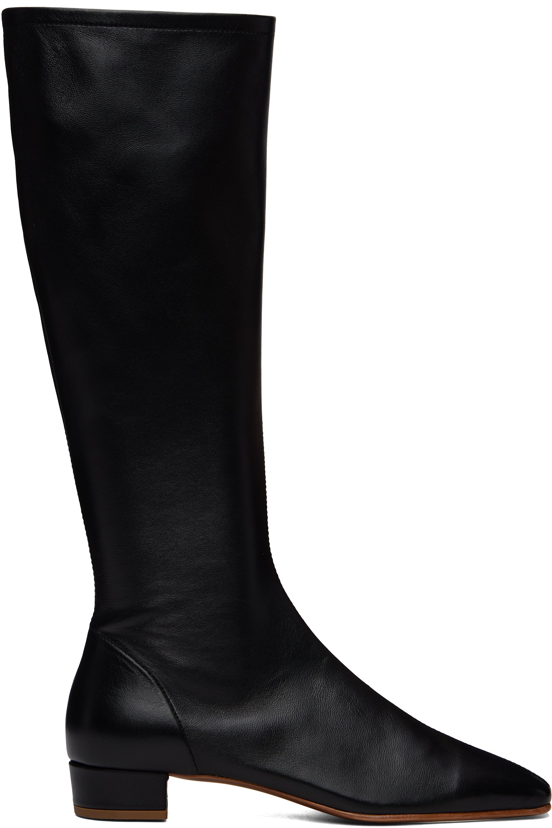 BY FAR - Black Edie Leather Knee-High Boots