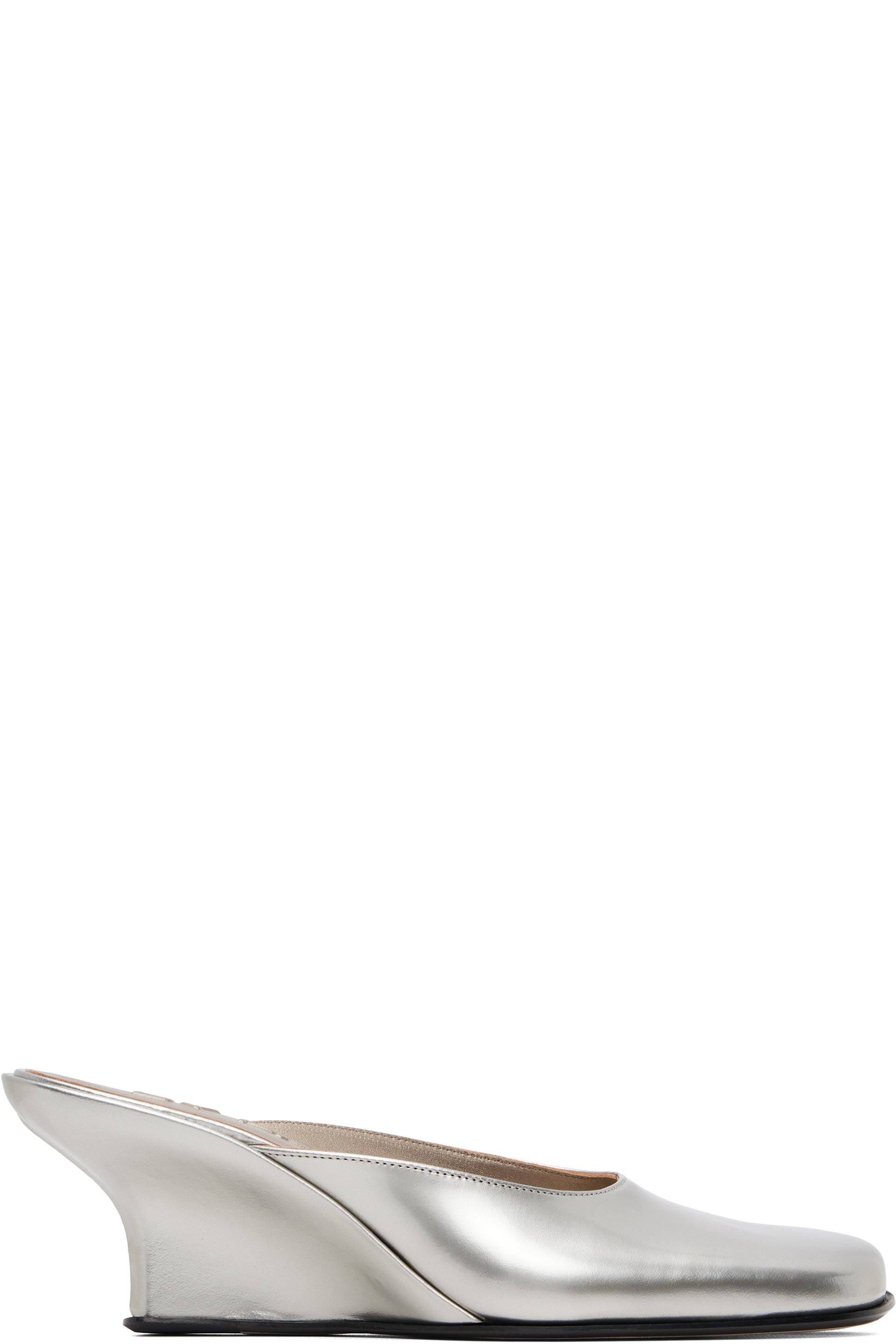 BY FAR - Silver Caroo Closed Toe Heels