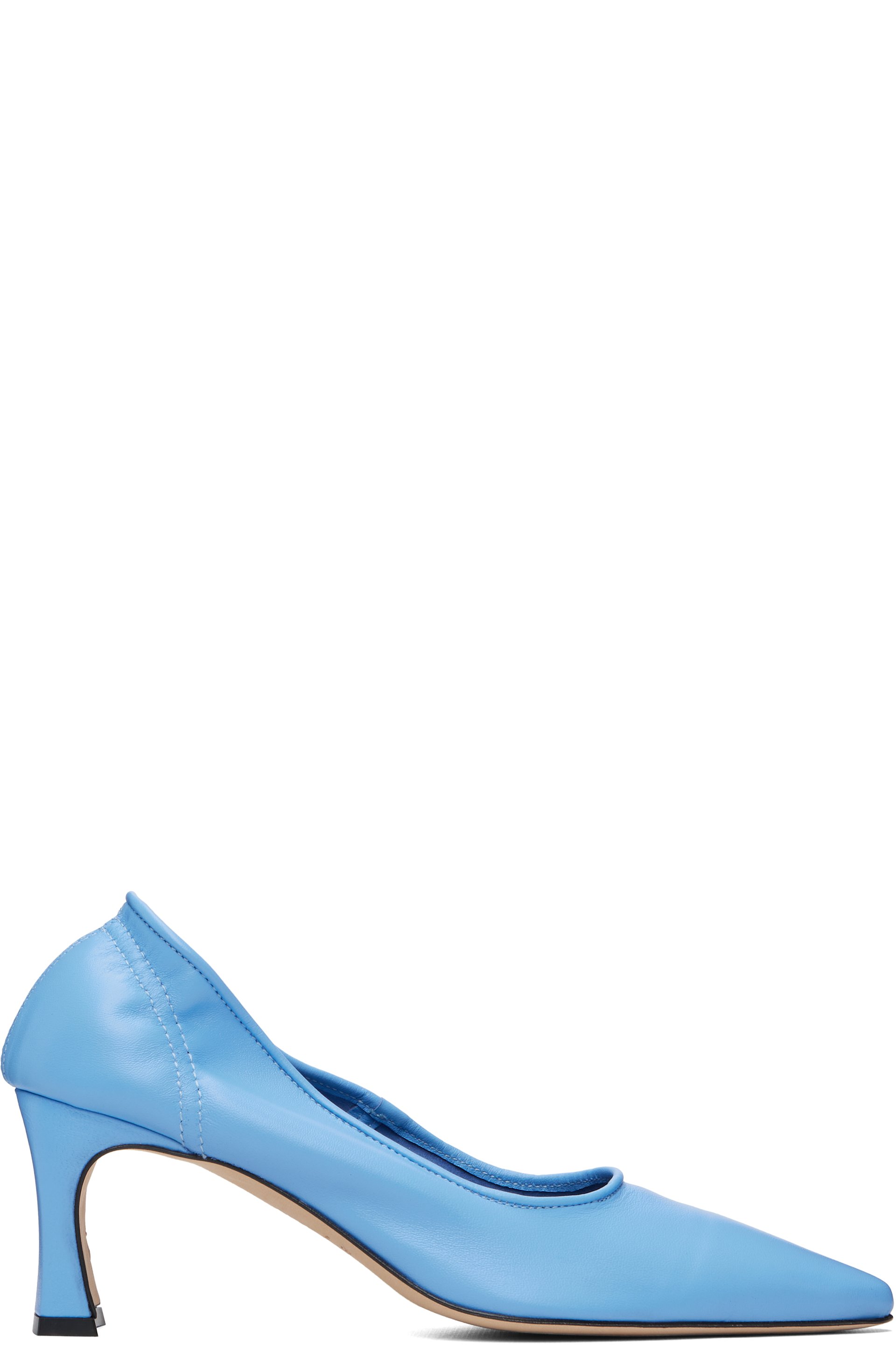 BY FAR - Blue Carre Nappa Leather Heels