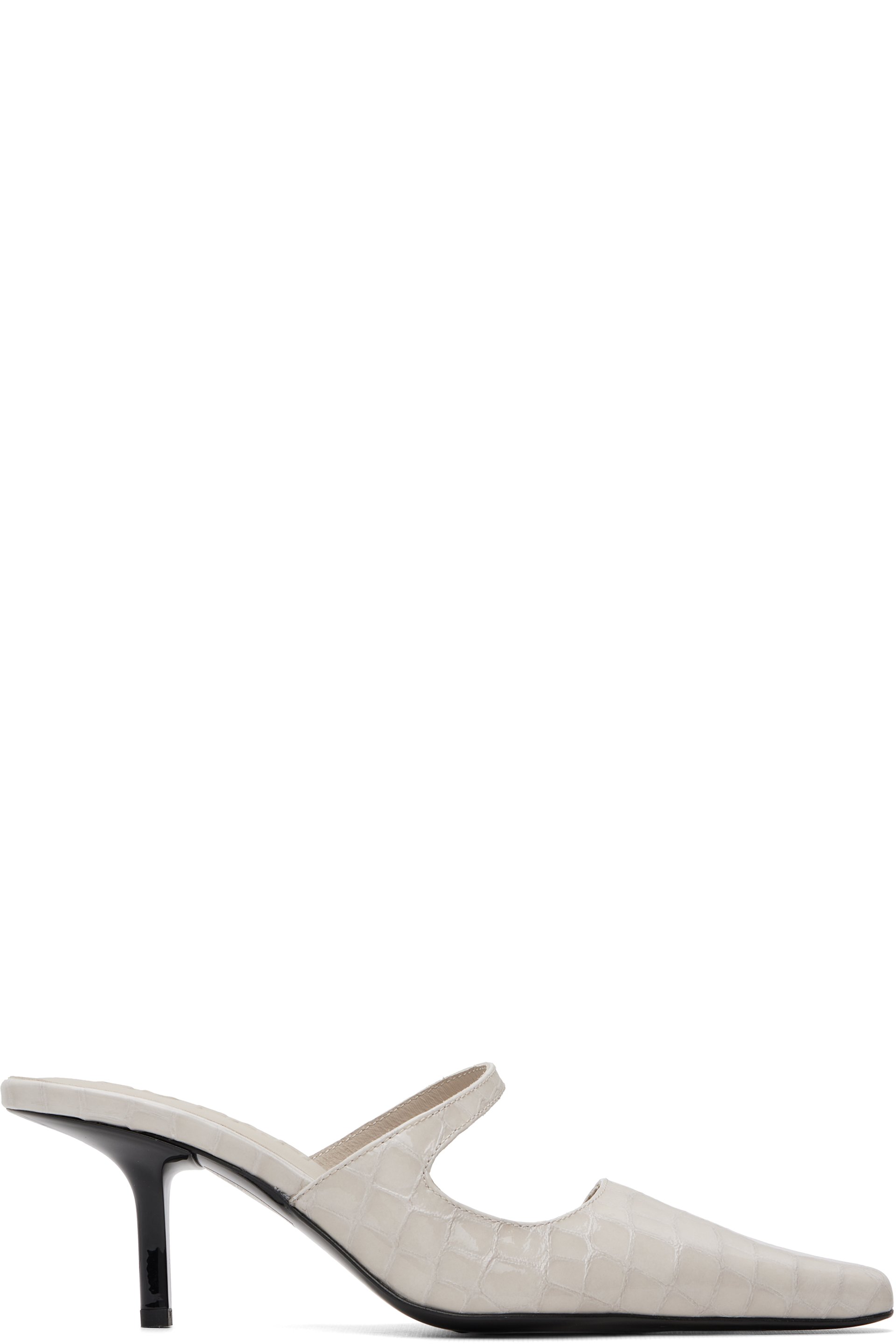 BY FAR - White Serena Closed Toe Heels