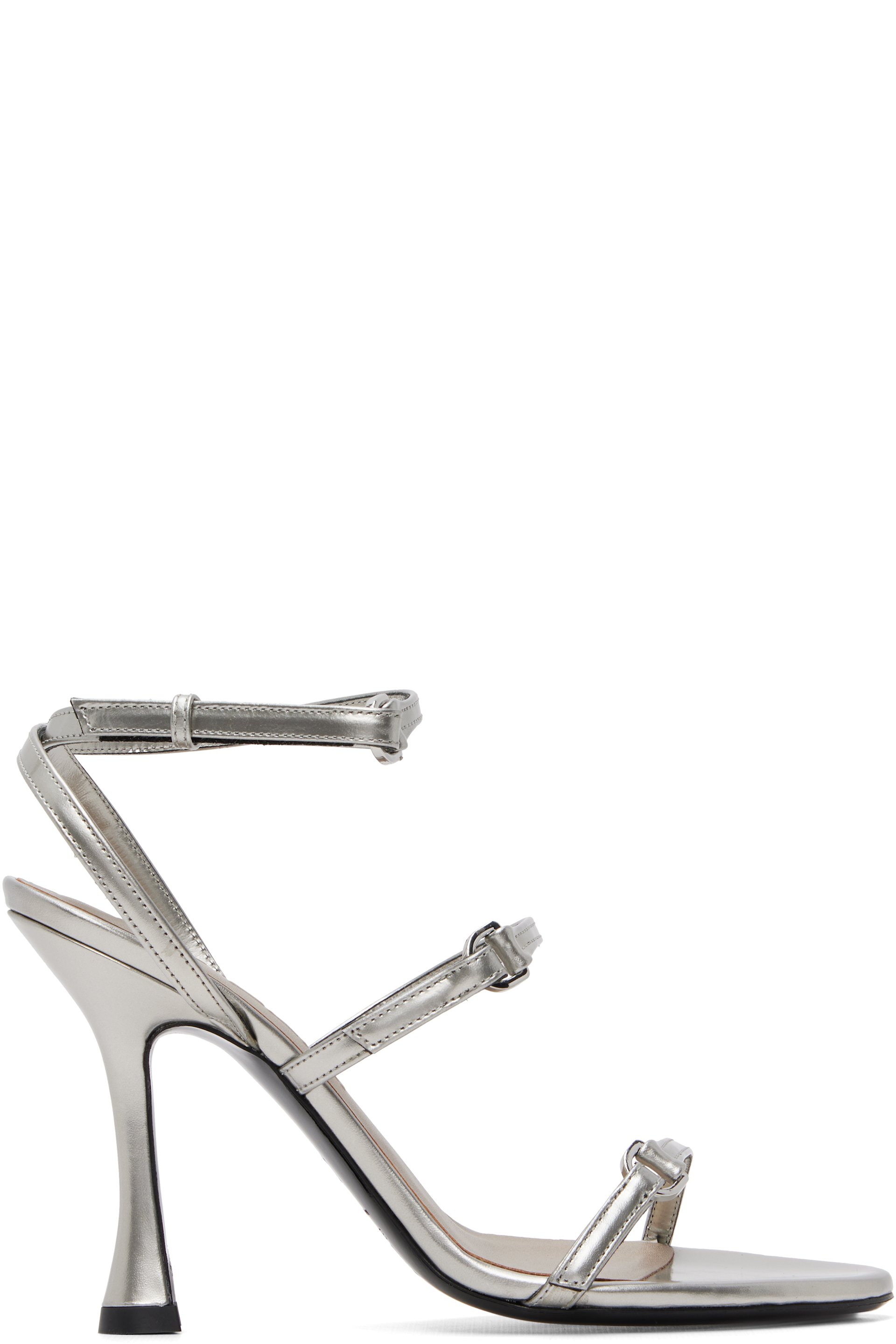 BY FAR - Silver Gala Heeled Sandals