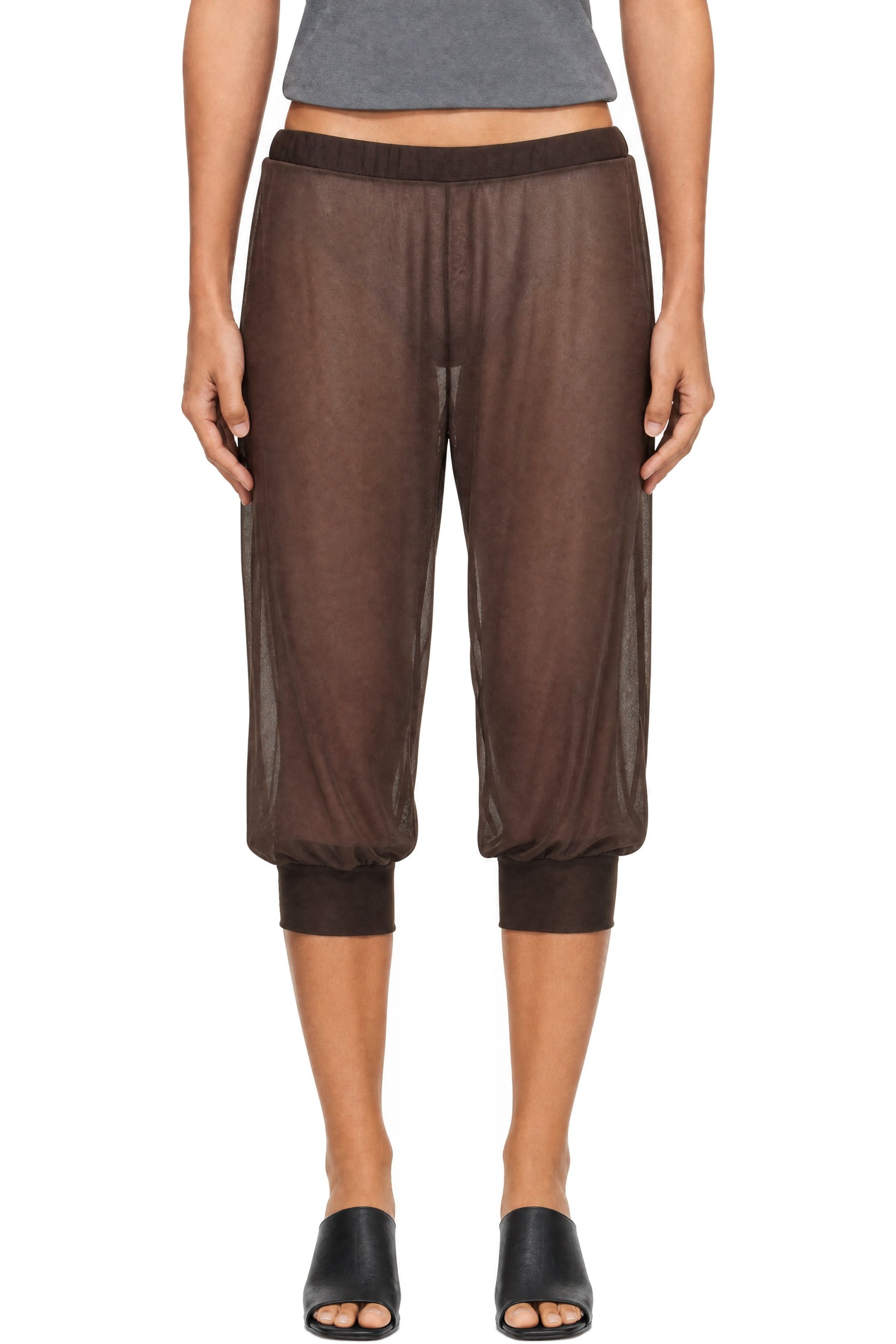 BAMBOU ROGER KWONG - Brown Sheer Jersey Large Corsaire Pants