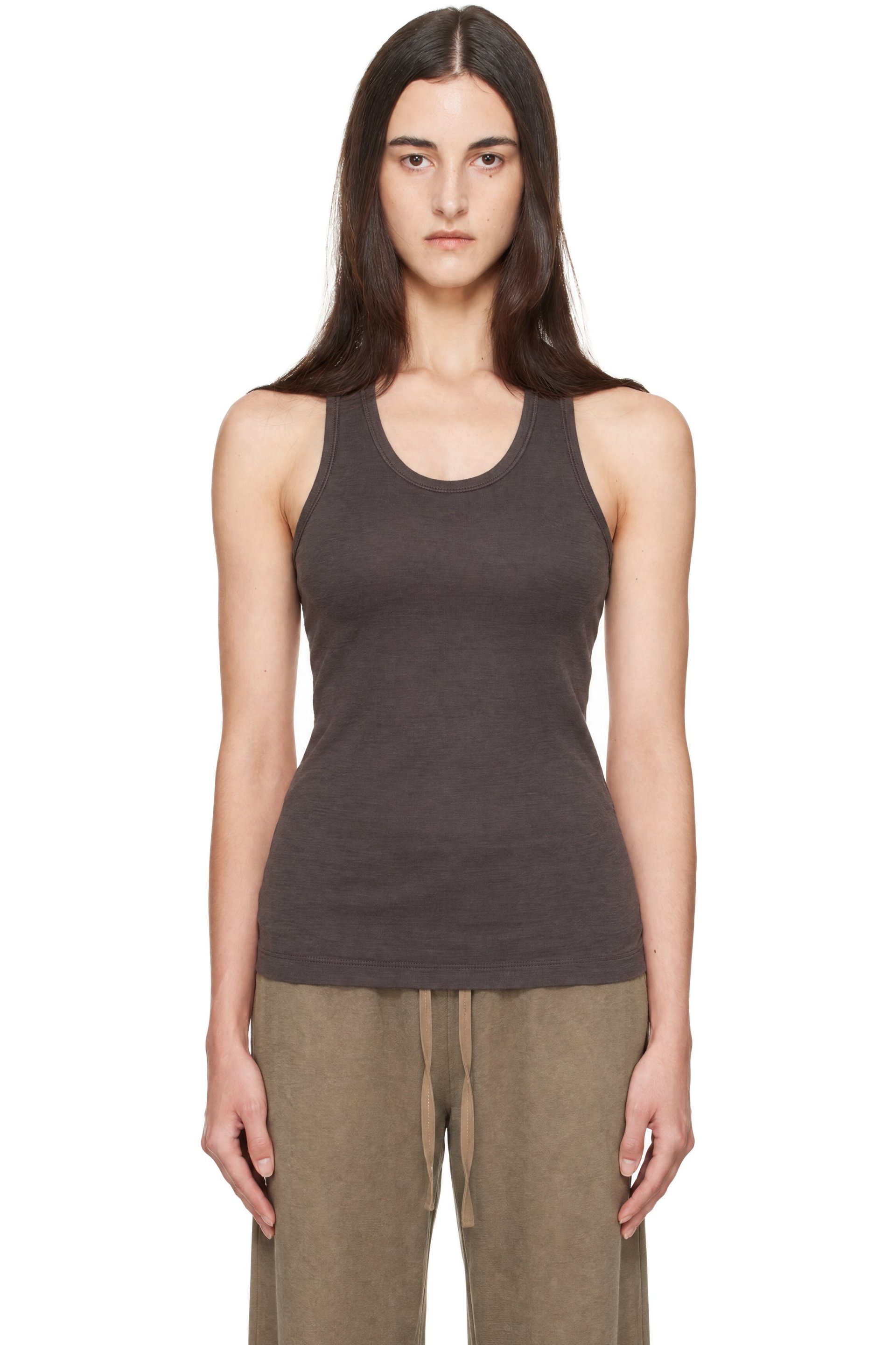 BAMBOU ROGER KWONG - Gray Virgin Wool Jersey Round Neck Top