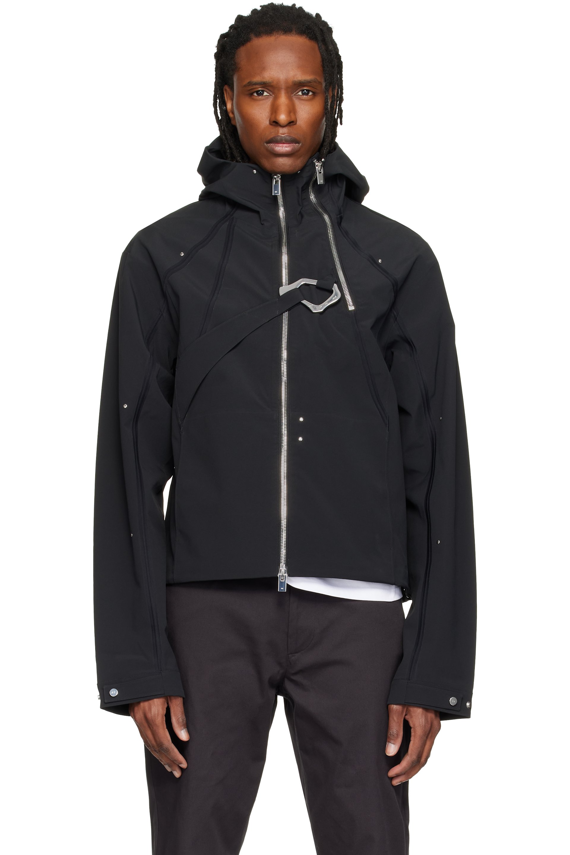 HELIOT EMIL - Black Moire Technical Jacket