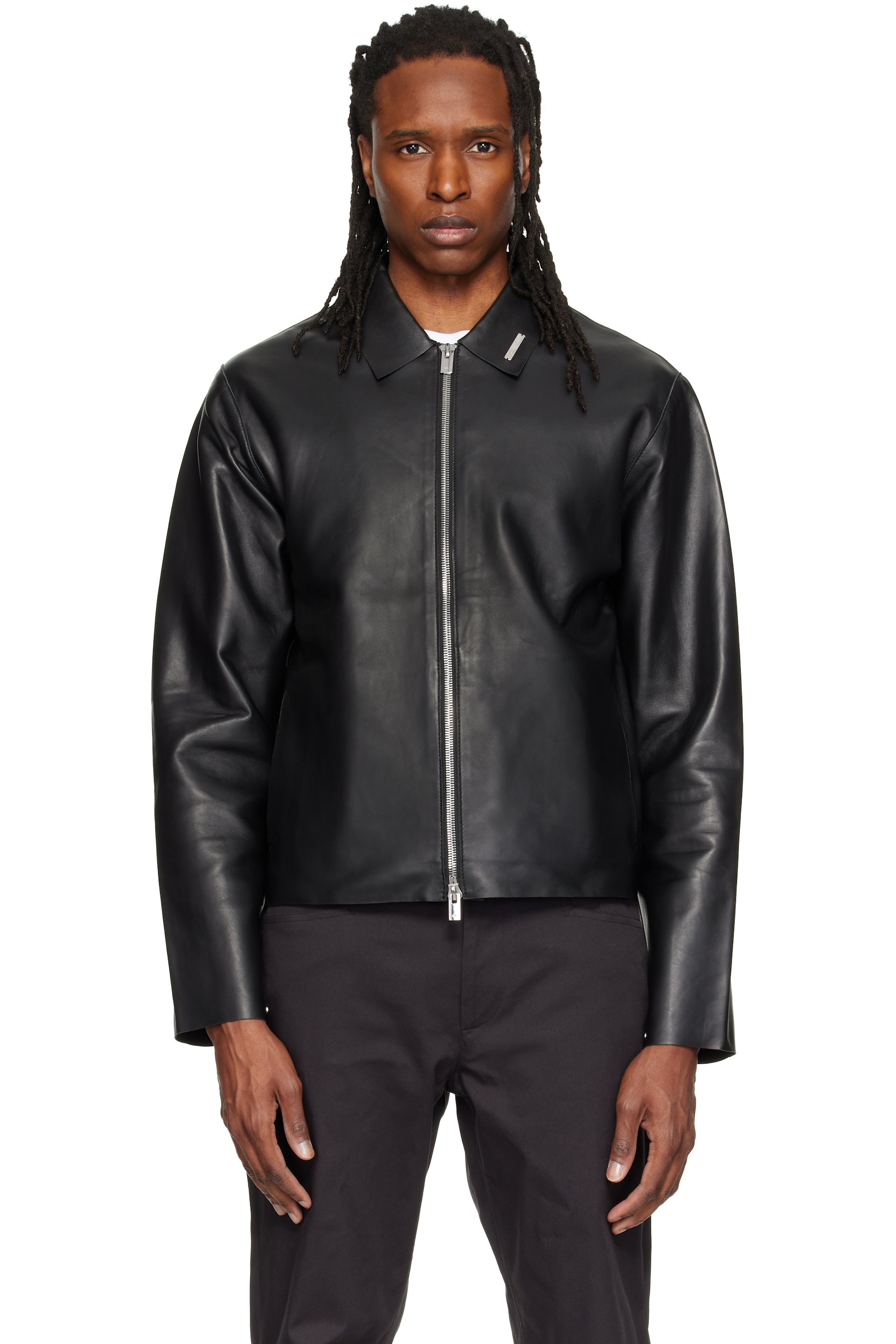 HELIOT EMIL - Black Tremor Leather Jacket