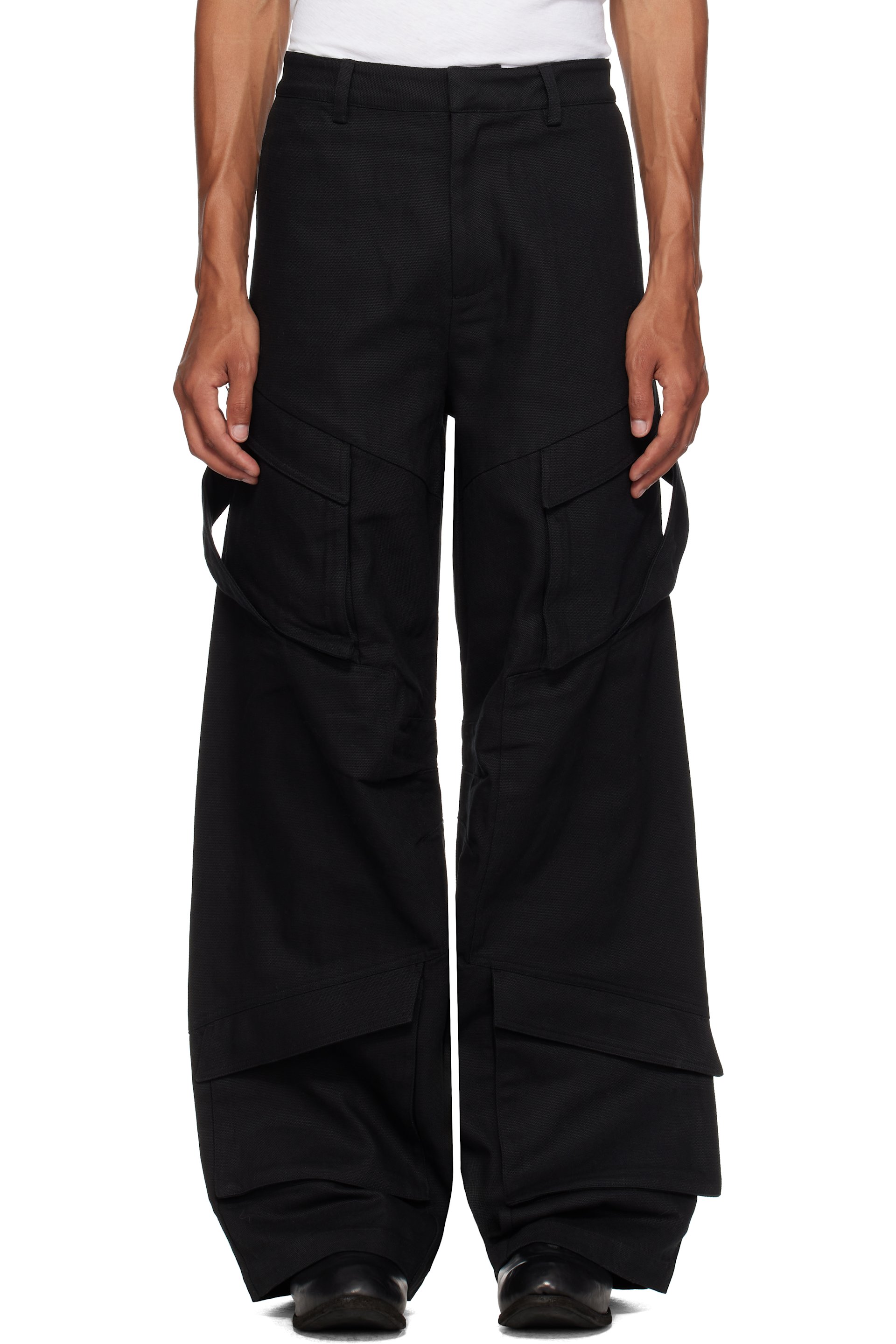 HELIOT EMIL - Black Cellulae Cargo Pants