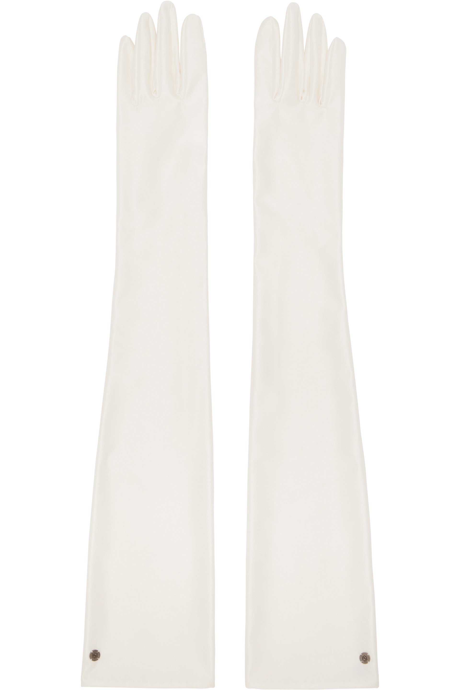 Handsome Stockholm - Gants très longs blanc cassé en satin