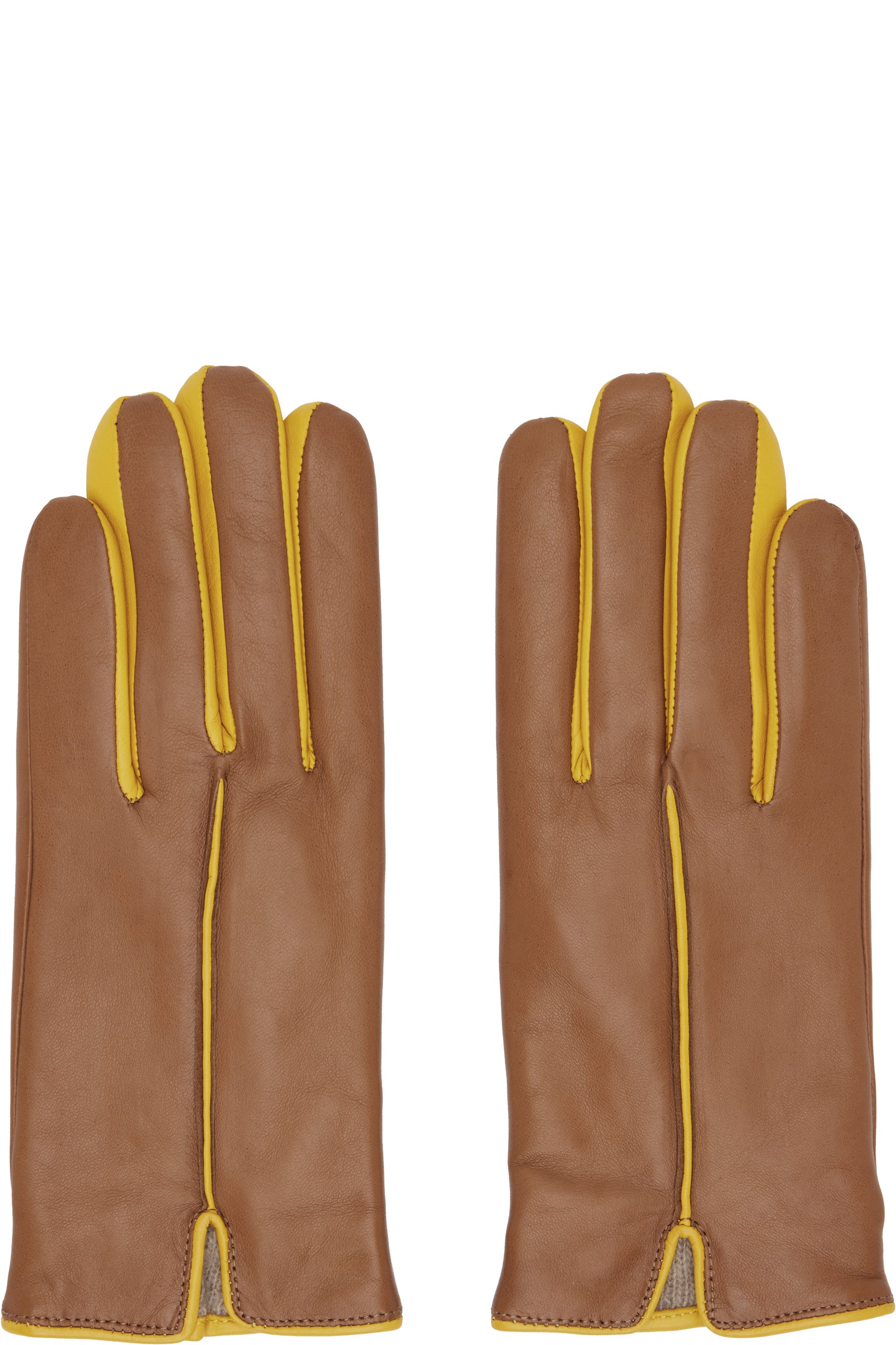 Handsome Stockholm - Tan & Yellow Statement Gloves