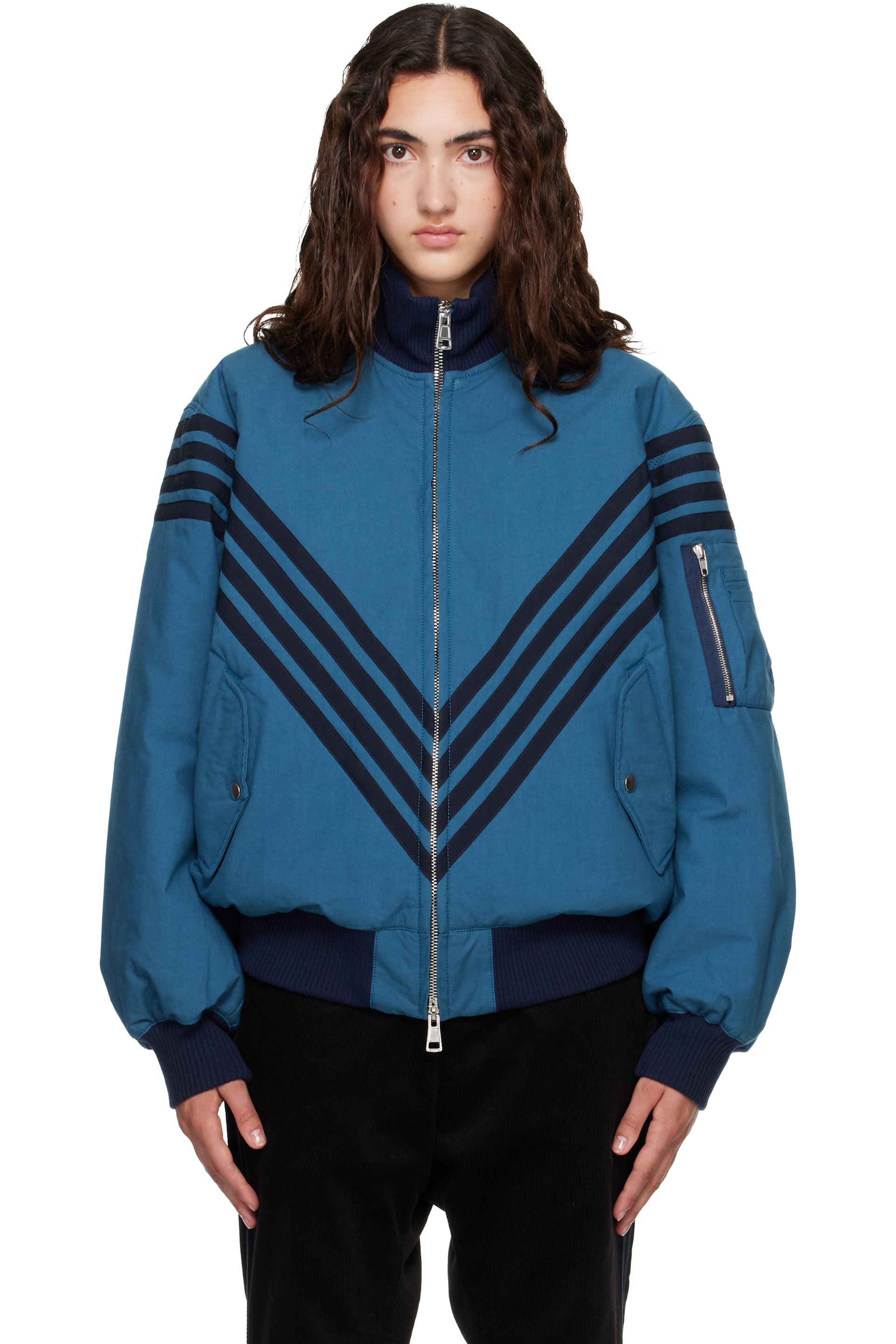 Stefan Cooke - Blue Chevron Tanker Bomber Jacket